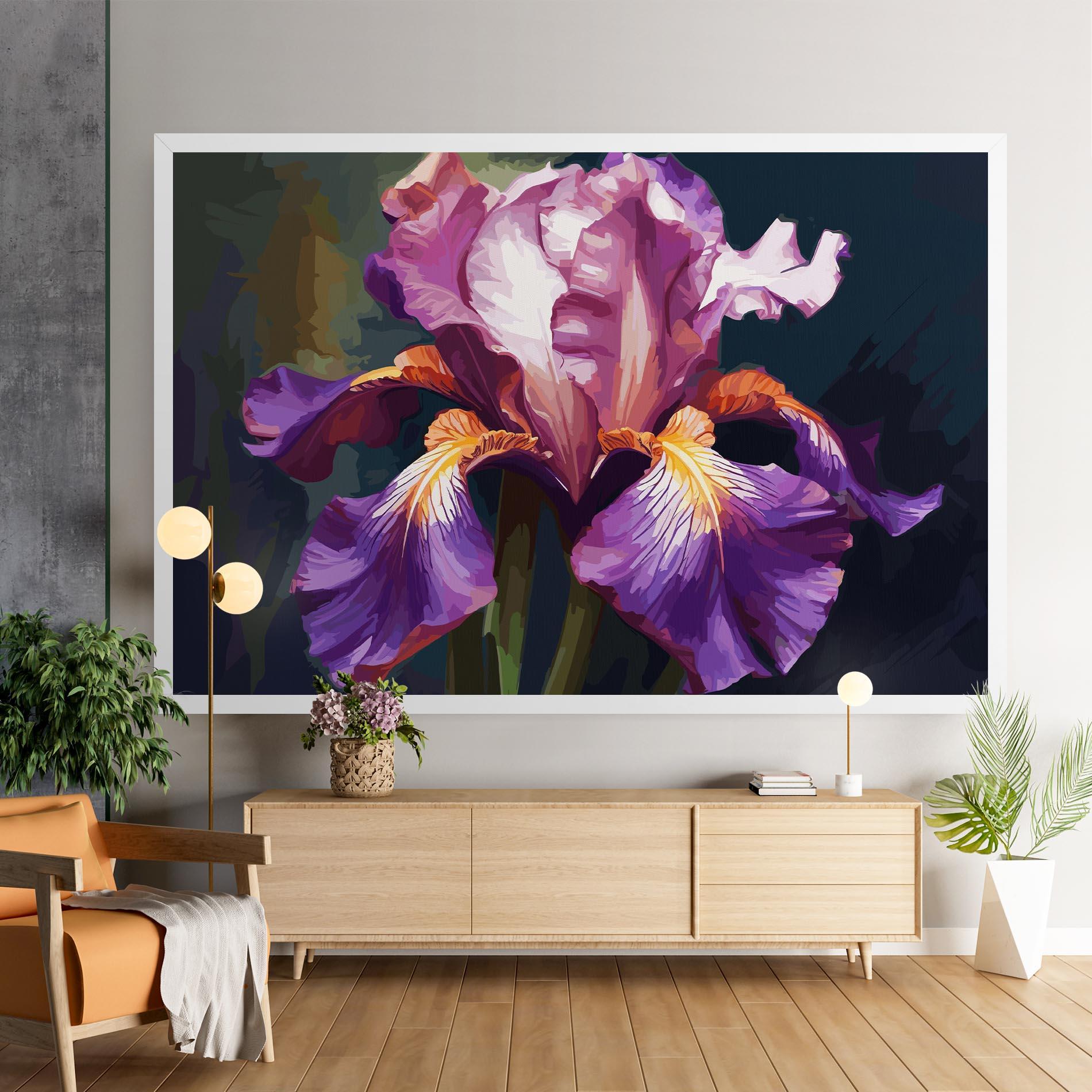Vászonkép Purple Orange Iris Art mockup 9