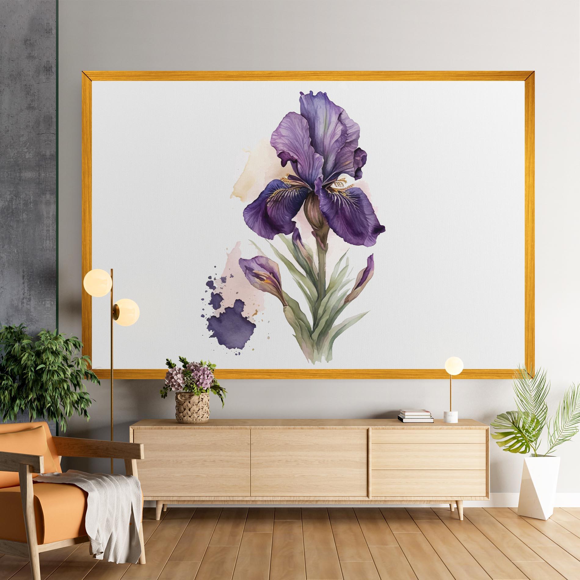 Vászonkép Beautiful Purple Iris mockup 9