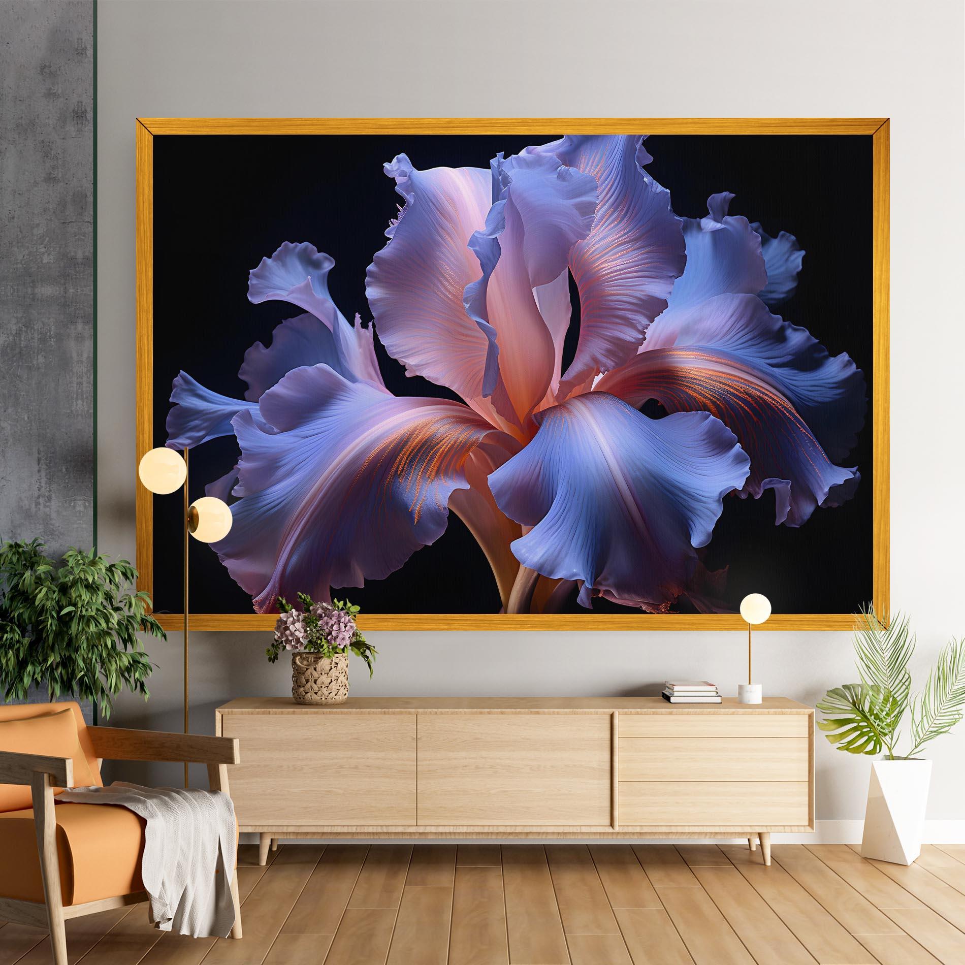 Vászonkép Elegant Iris On Black mockup 9