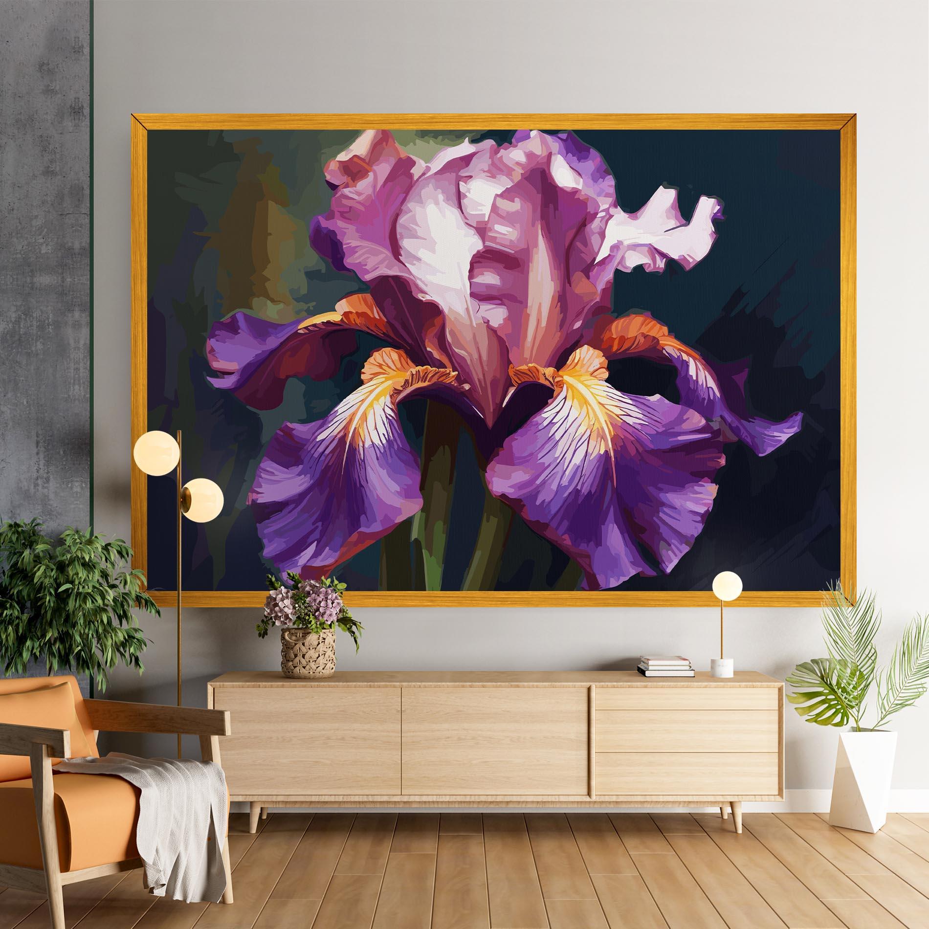 Vászonkép Purple Orange Iris Art mockup 9