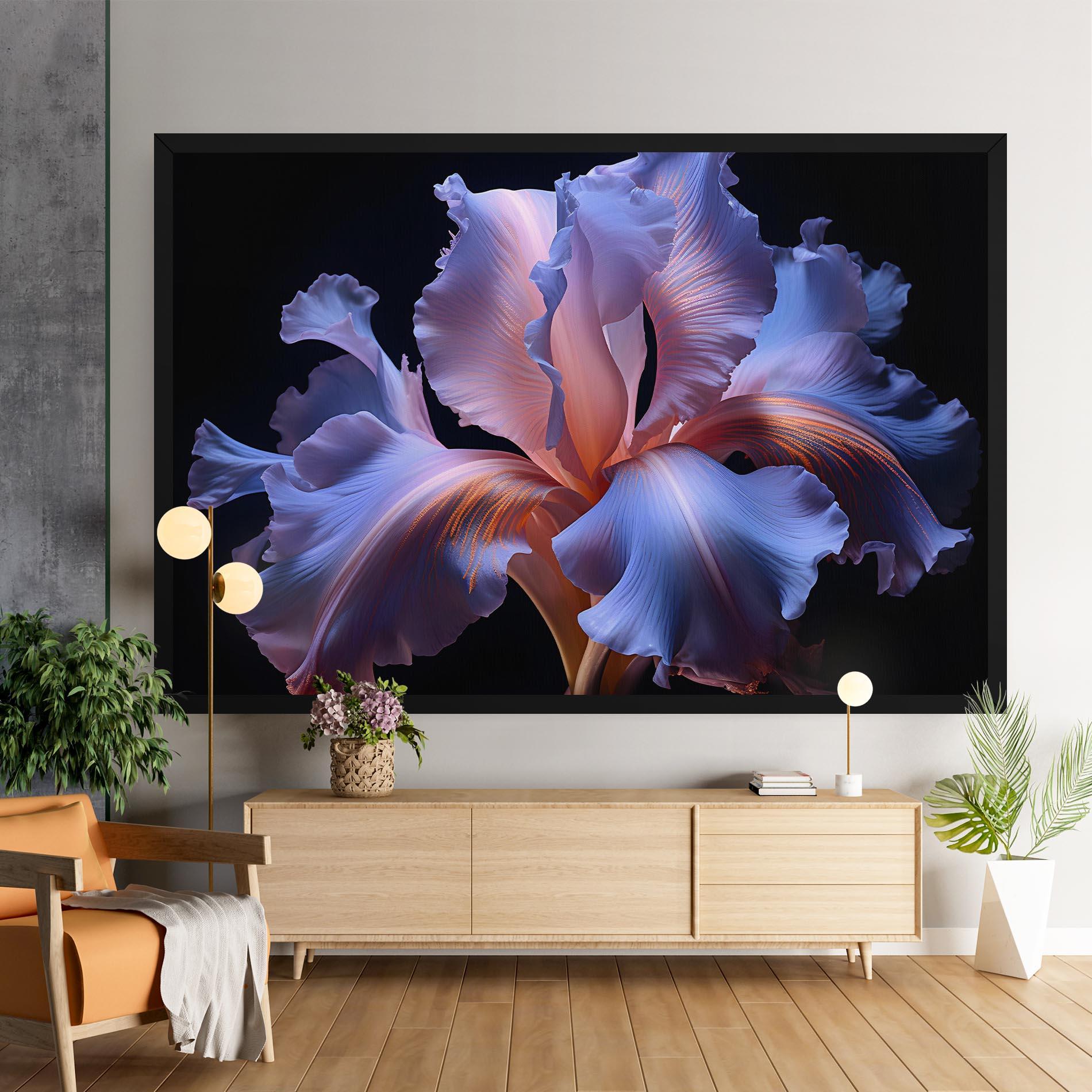 Vászonkép Elegant Iris On Black mockup 9