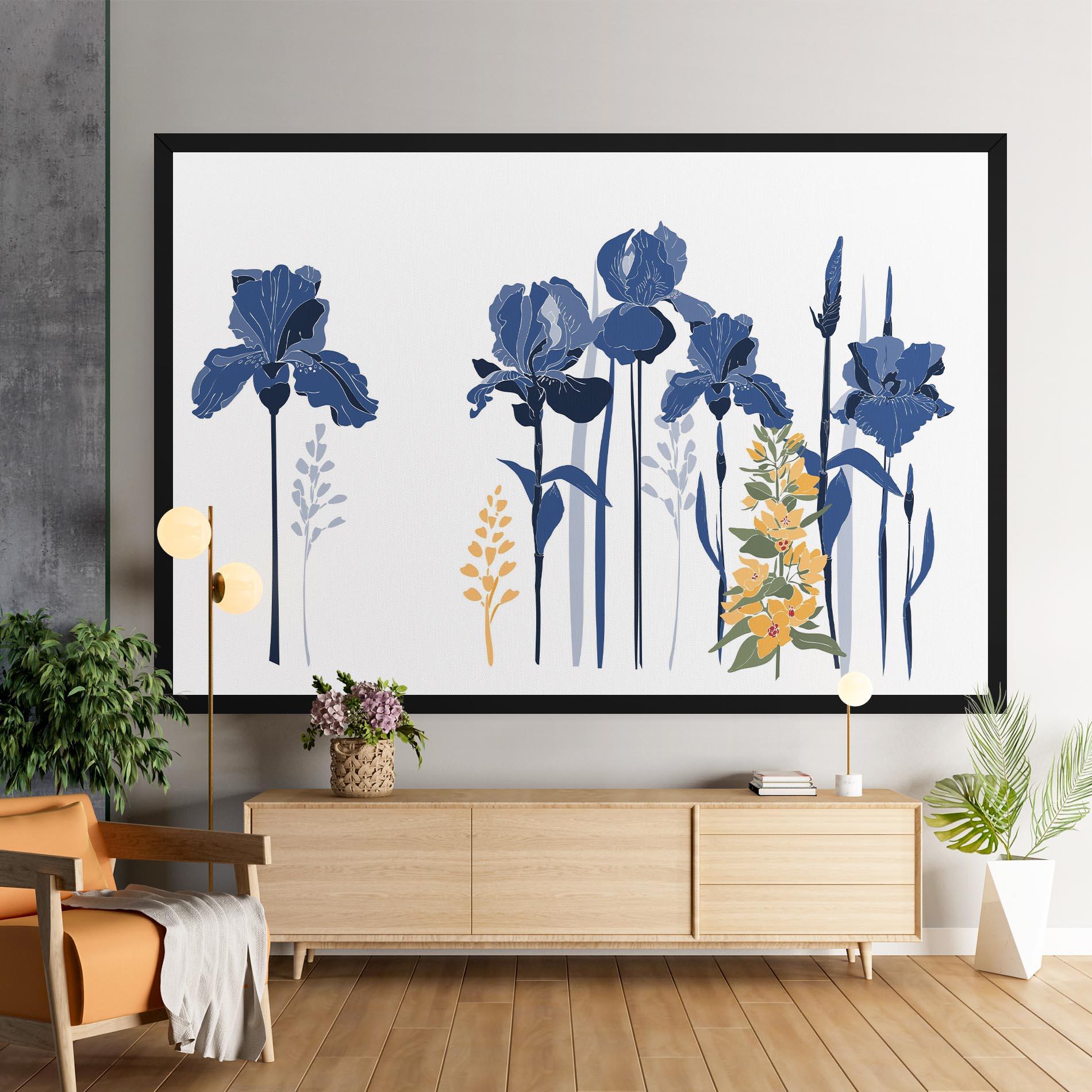 Vászonkép Iris Blue Art mockup 9