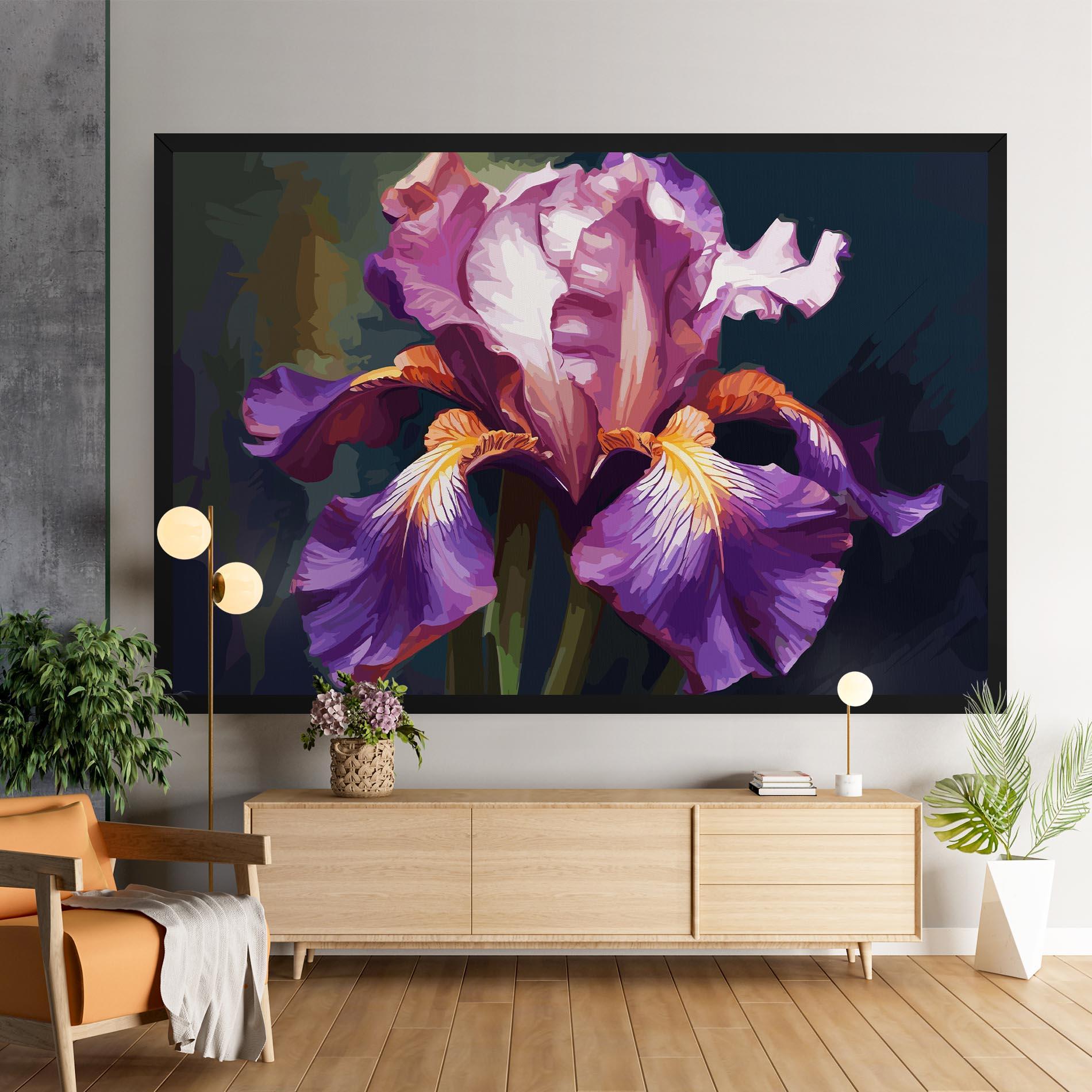 Vászonkép Purple Orange Iris Art mockup 9
