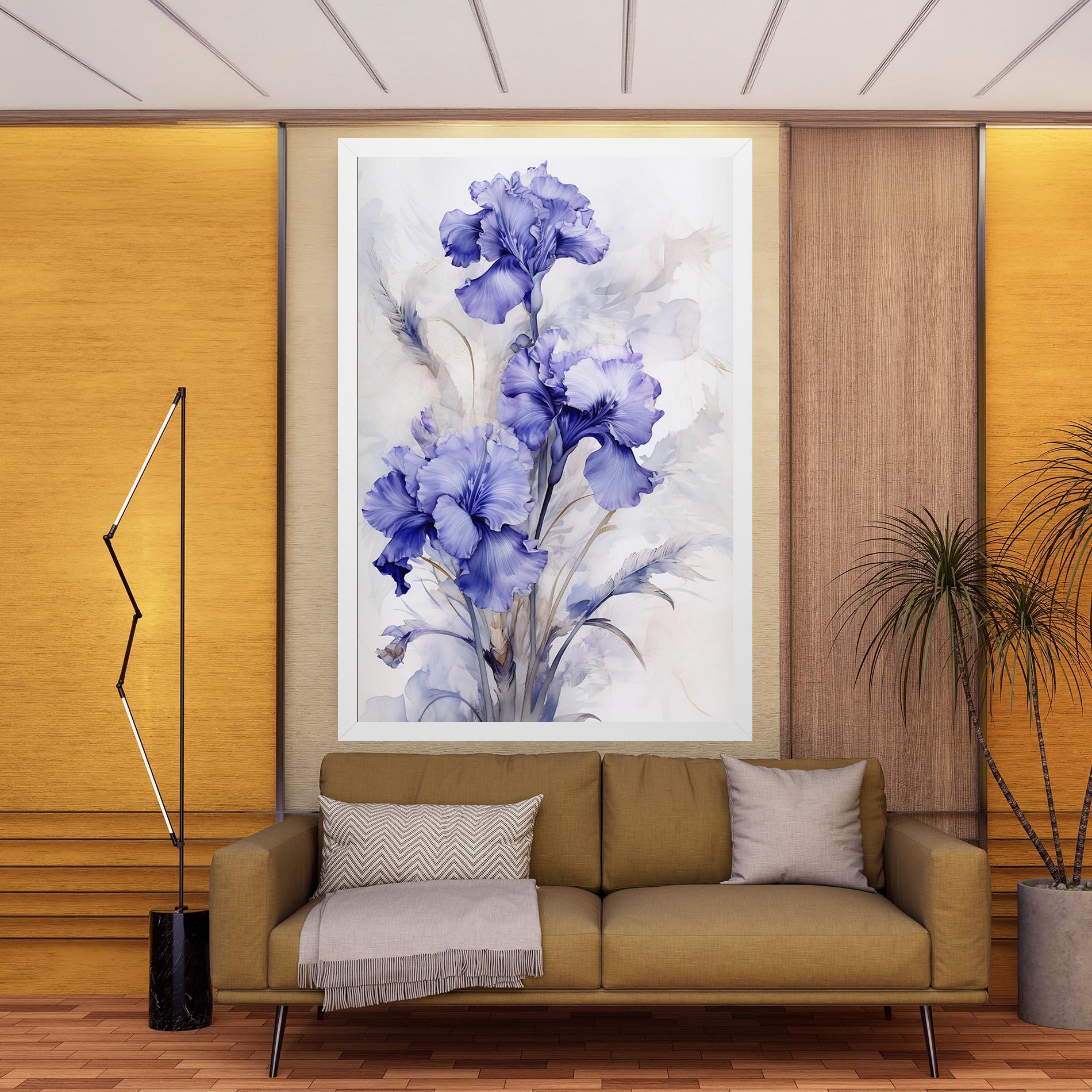 Vászonkép Purple Iris Painting mockup 9
