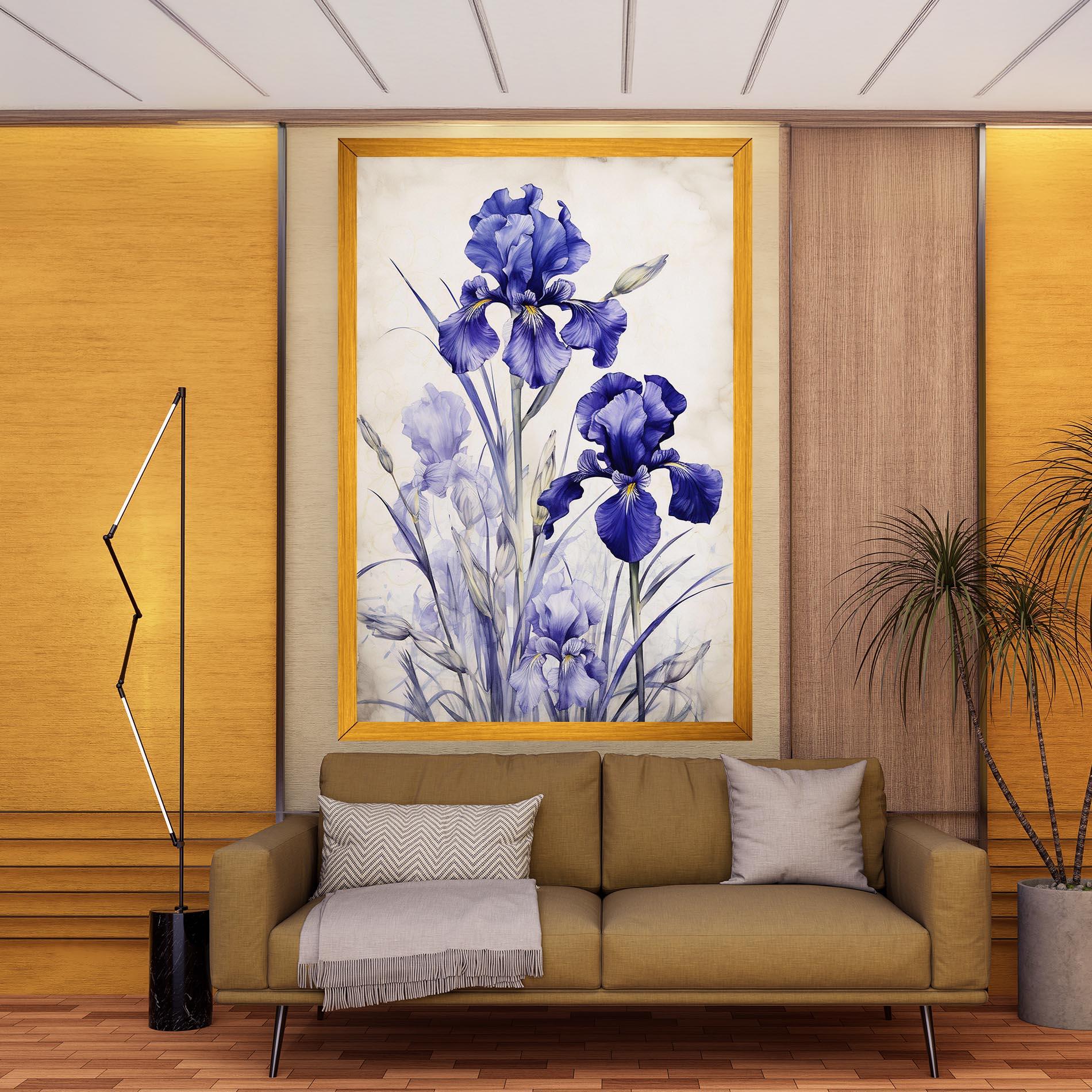 Vászonkép Irises Painting mockup 9