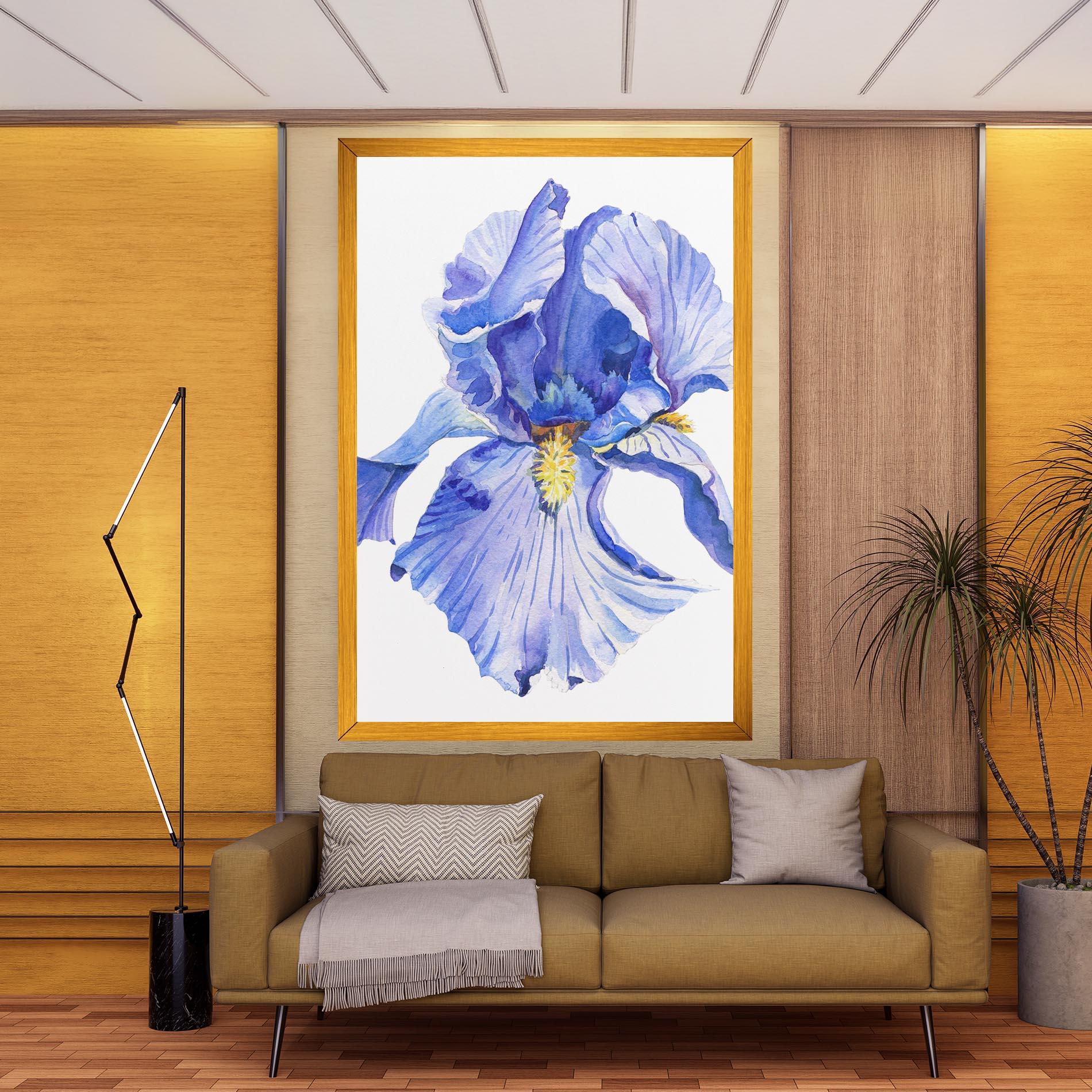 Vászonkép Purple Iris On White mockup 9