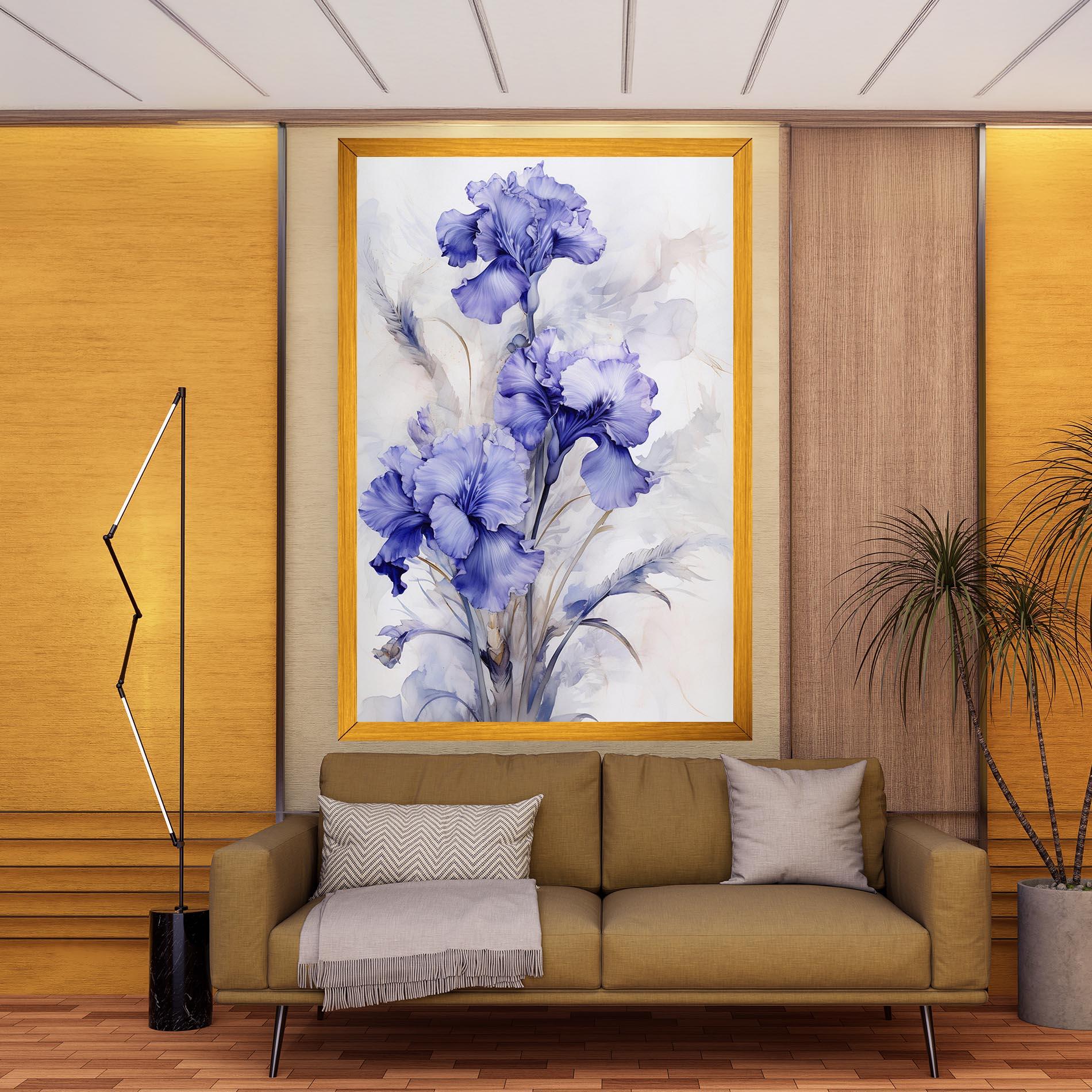 Vászonkép Purple Iris Painting mockup 9