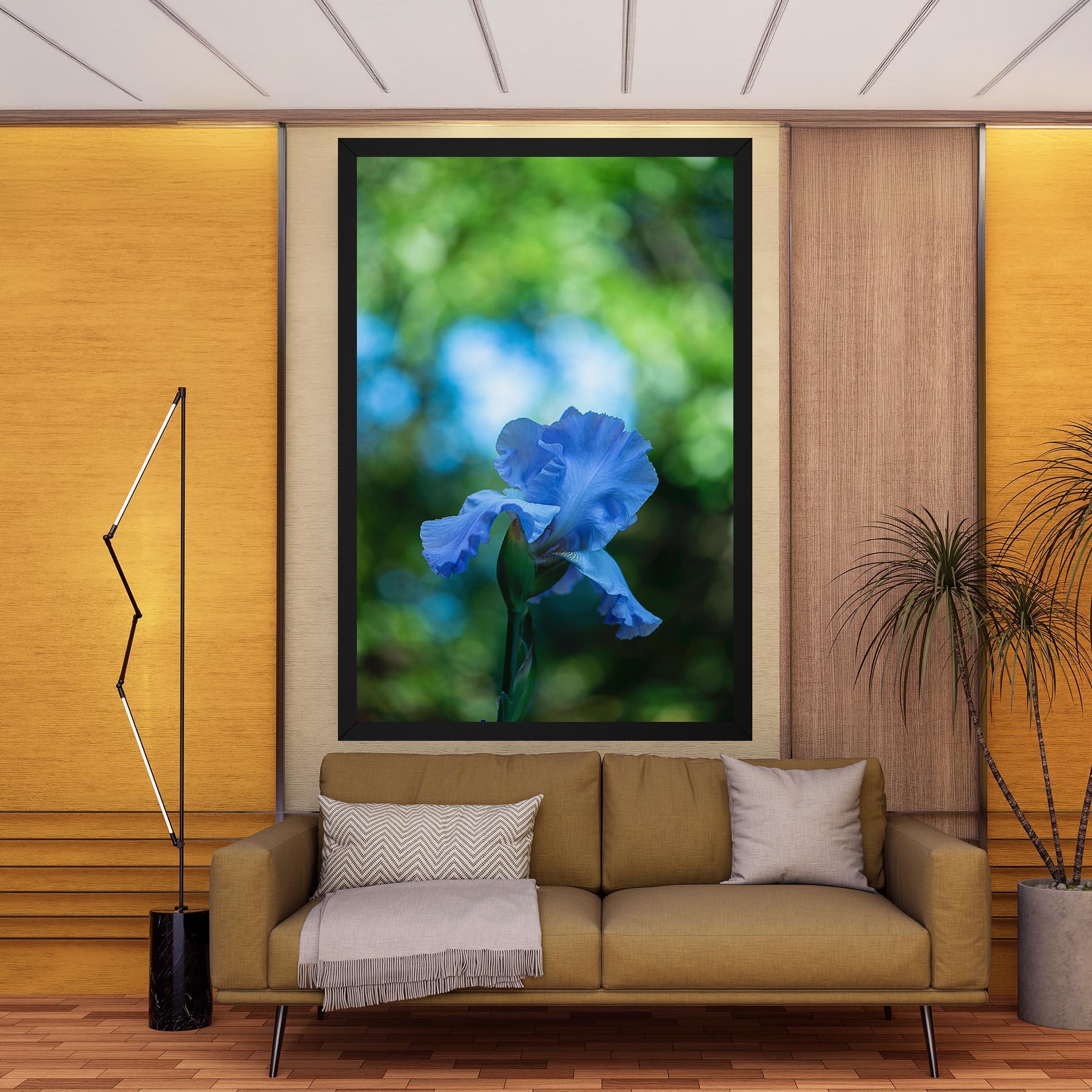 Vászonkép Blue Iris In The Garden mockup 9