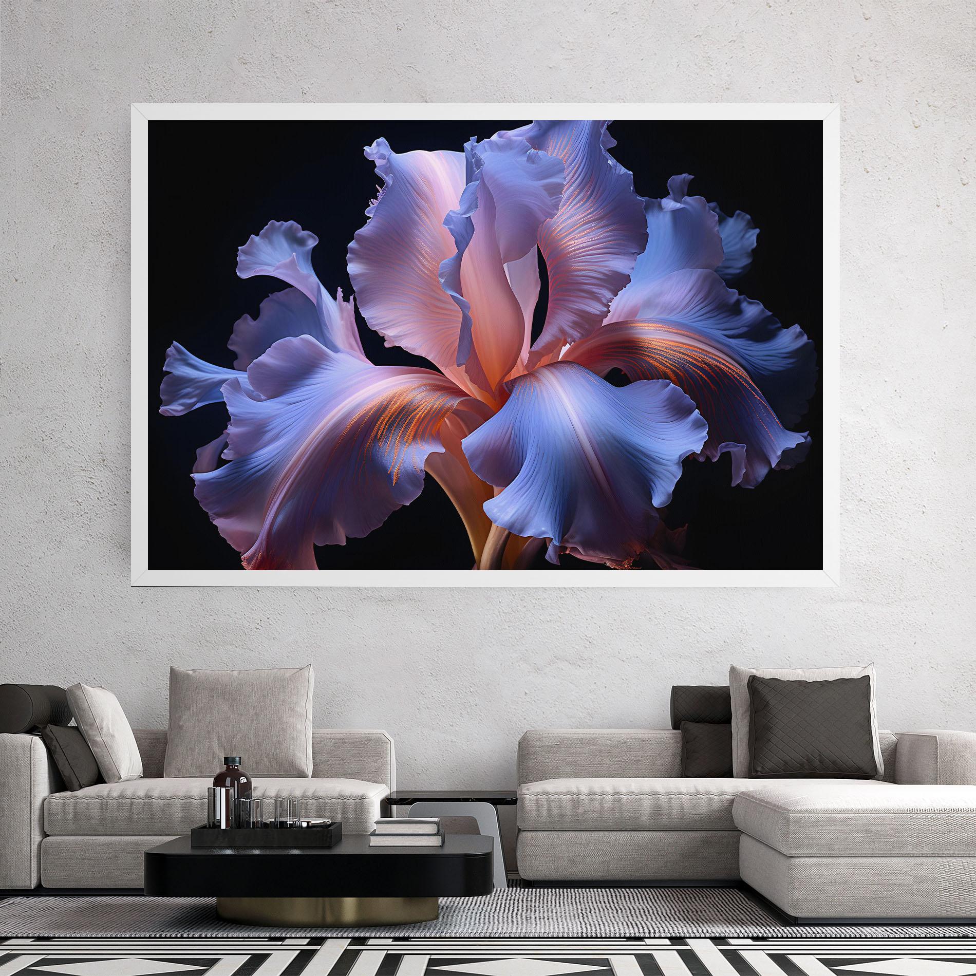 Vászonkép Elegant Iris On Black mockup 2