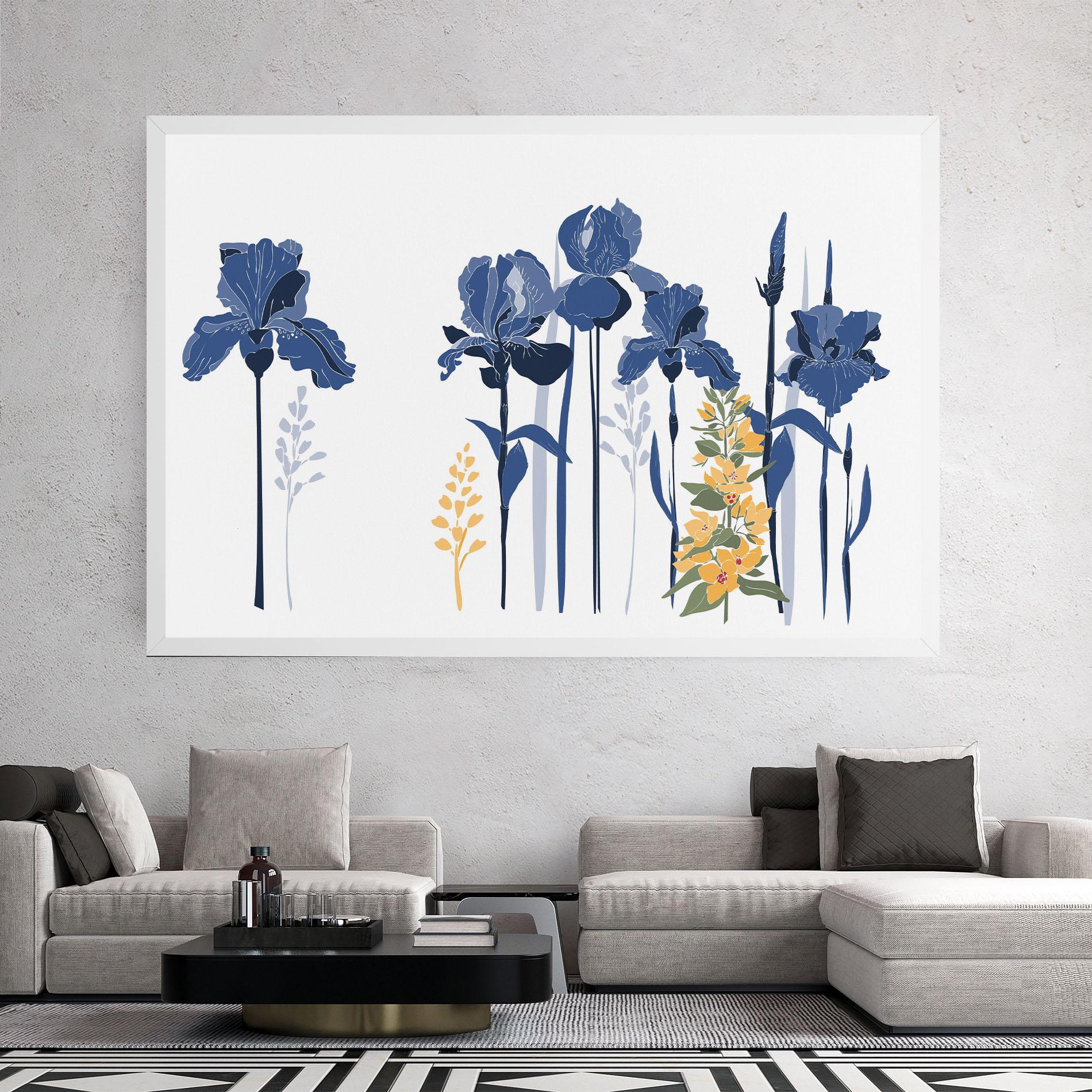 Vászonkép Iris Blue Art mockup 2