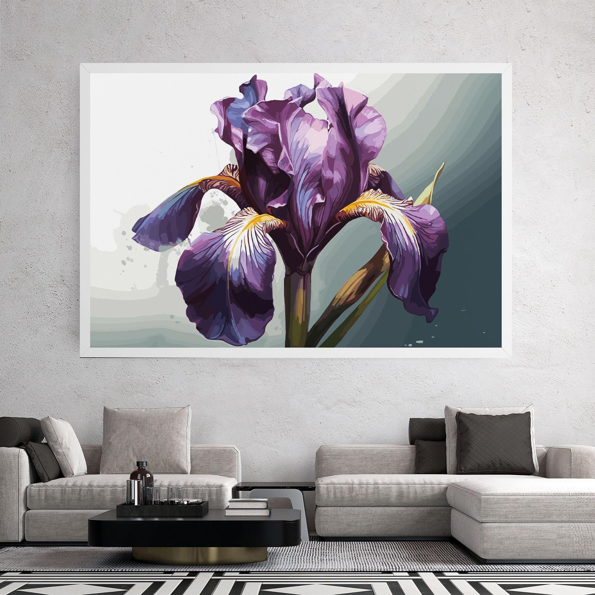 Vászonkép Purple Blue Iris mockup 2
