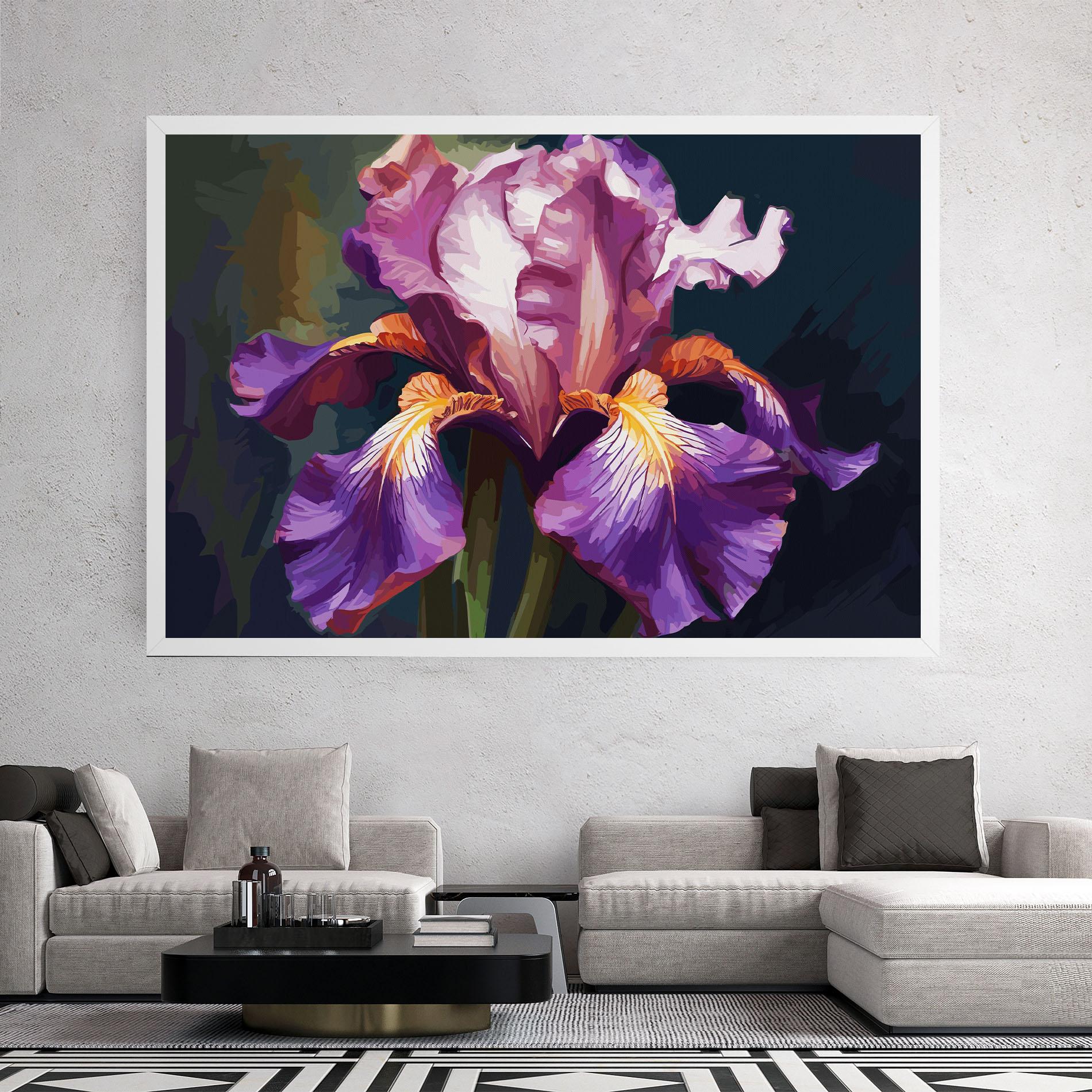 Vászonkép Purple Orange Iris Art mockup 2