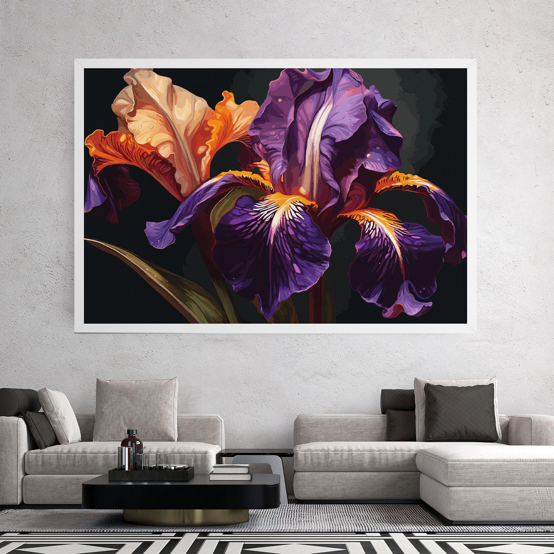 Vászonkép Purple Orange Iris mockup 2