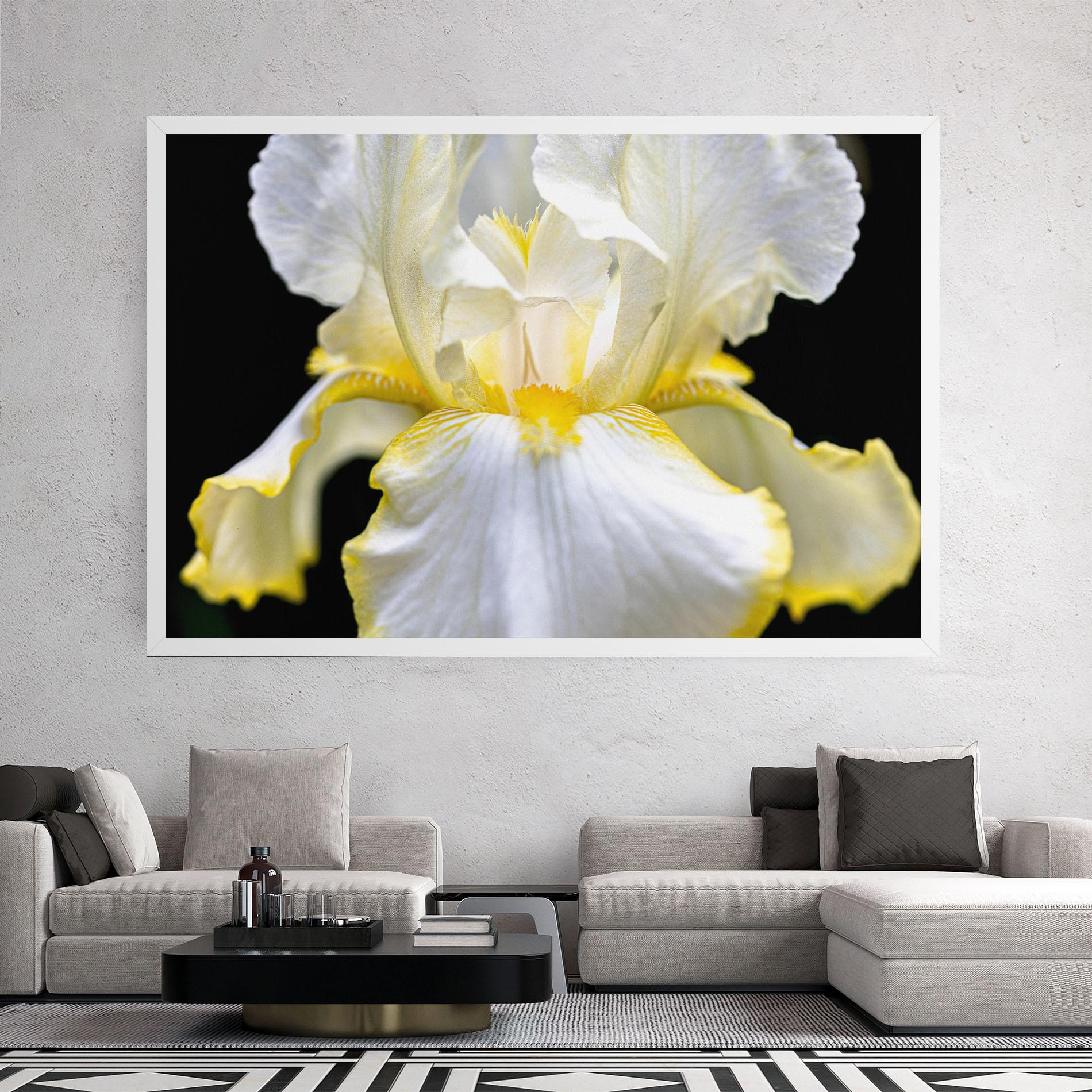 Vászonkép White Yellow Iris mockup 2