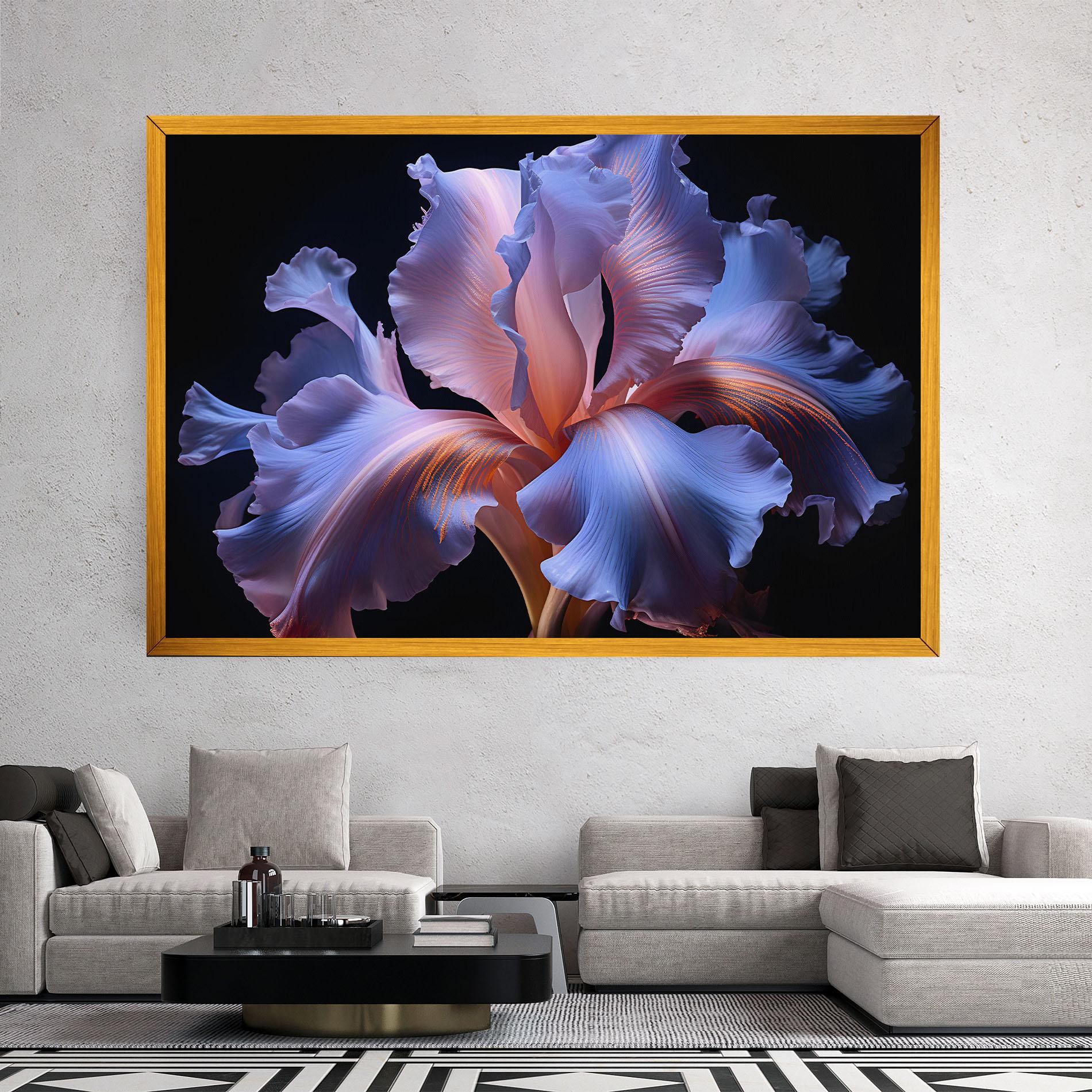 Vászonkép Elegant Iris On Black mockup 2