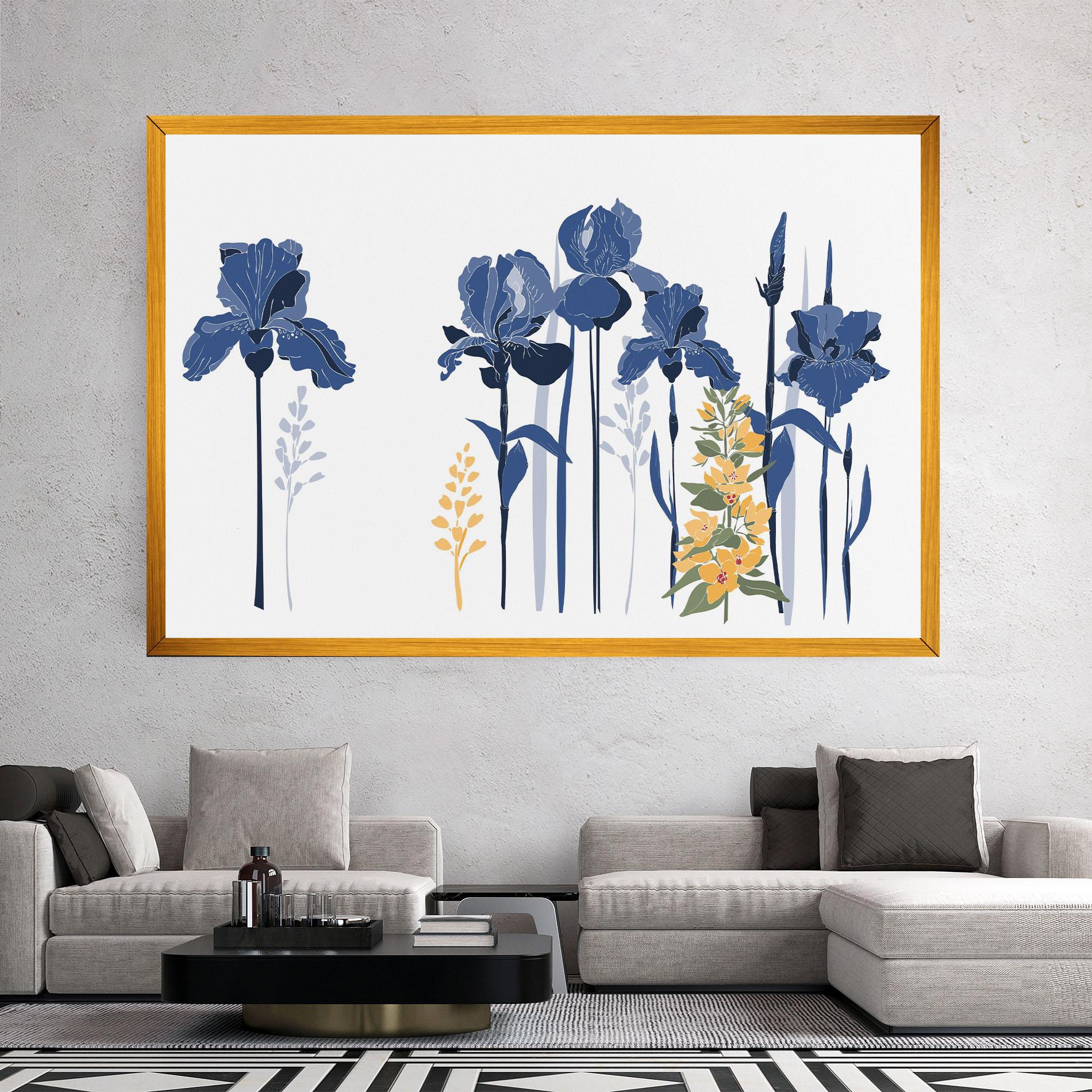 Vászonkép Iris Blue Art mockup 2
