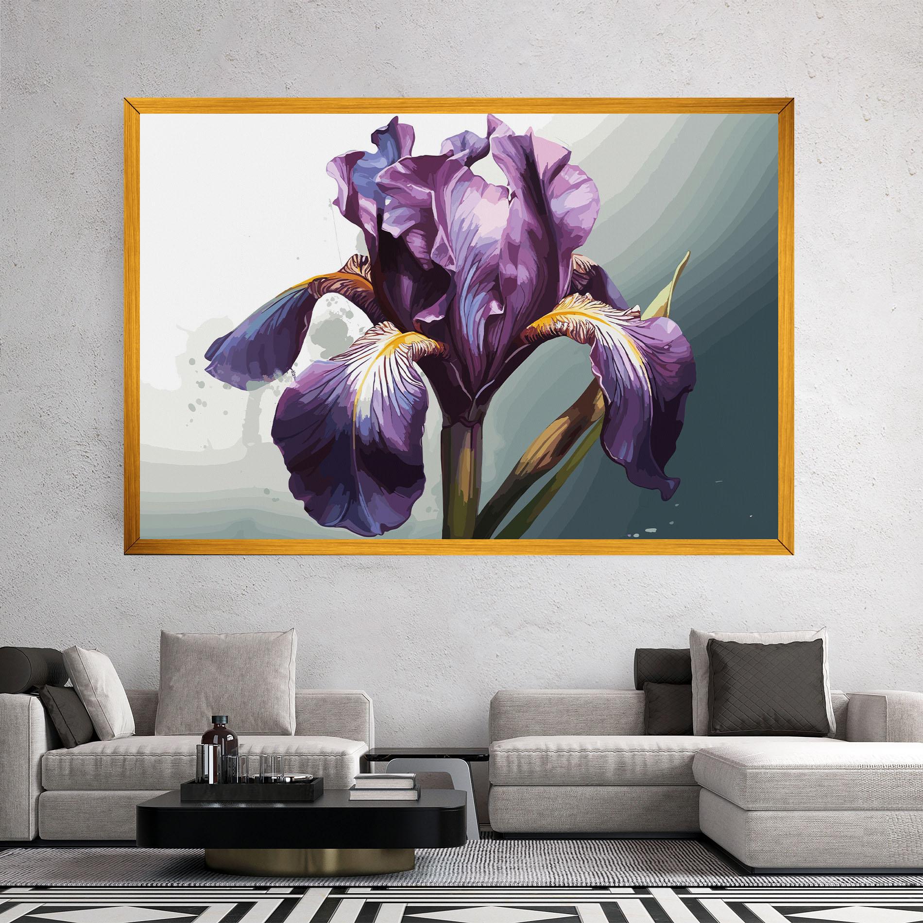 Vászonkép Purple Blue Iris mockup 2