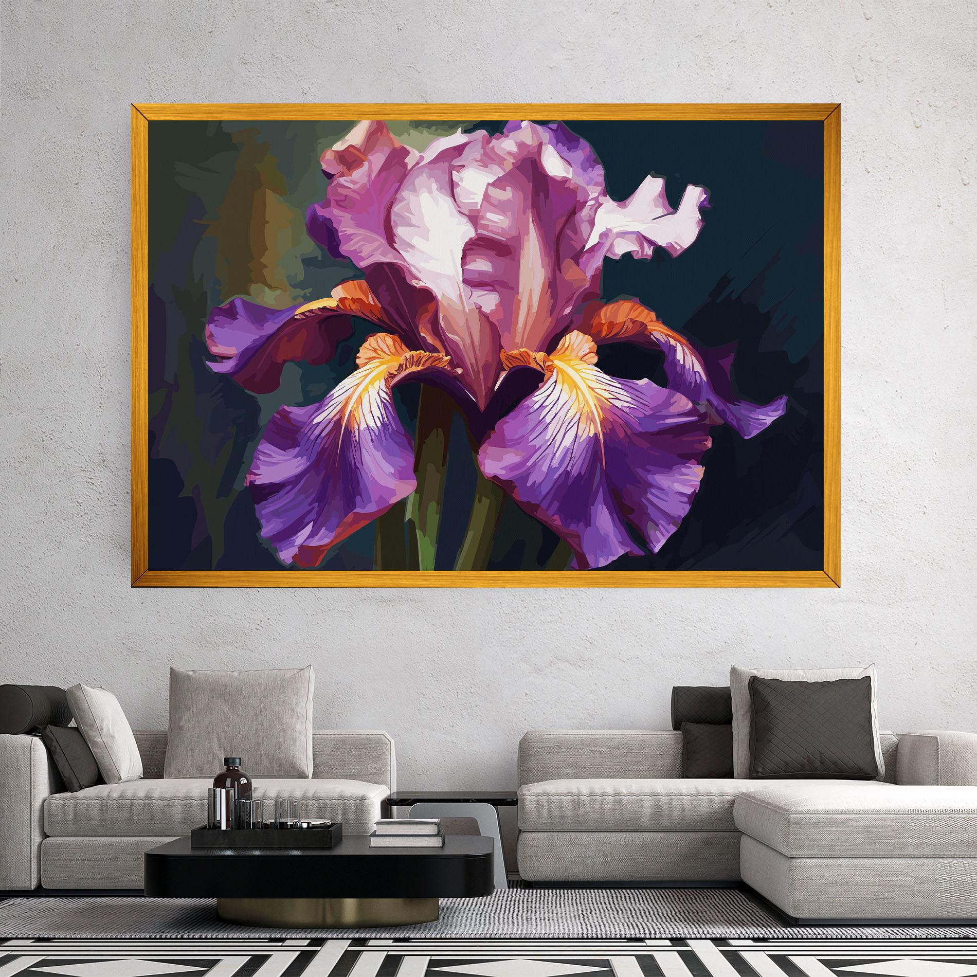 Vászonkép Purple Orange Iris Art mockup 2