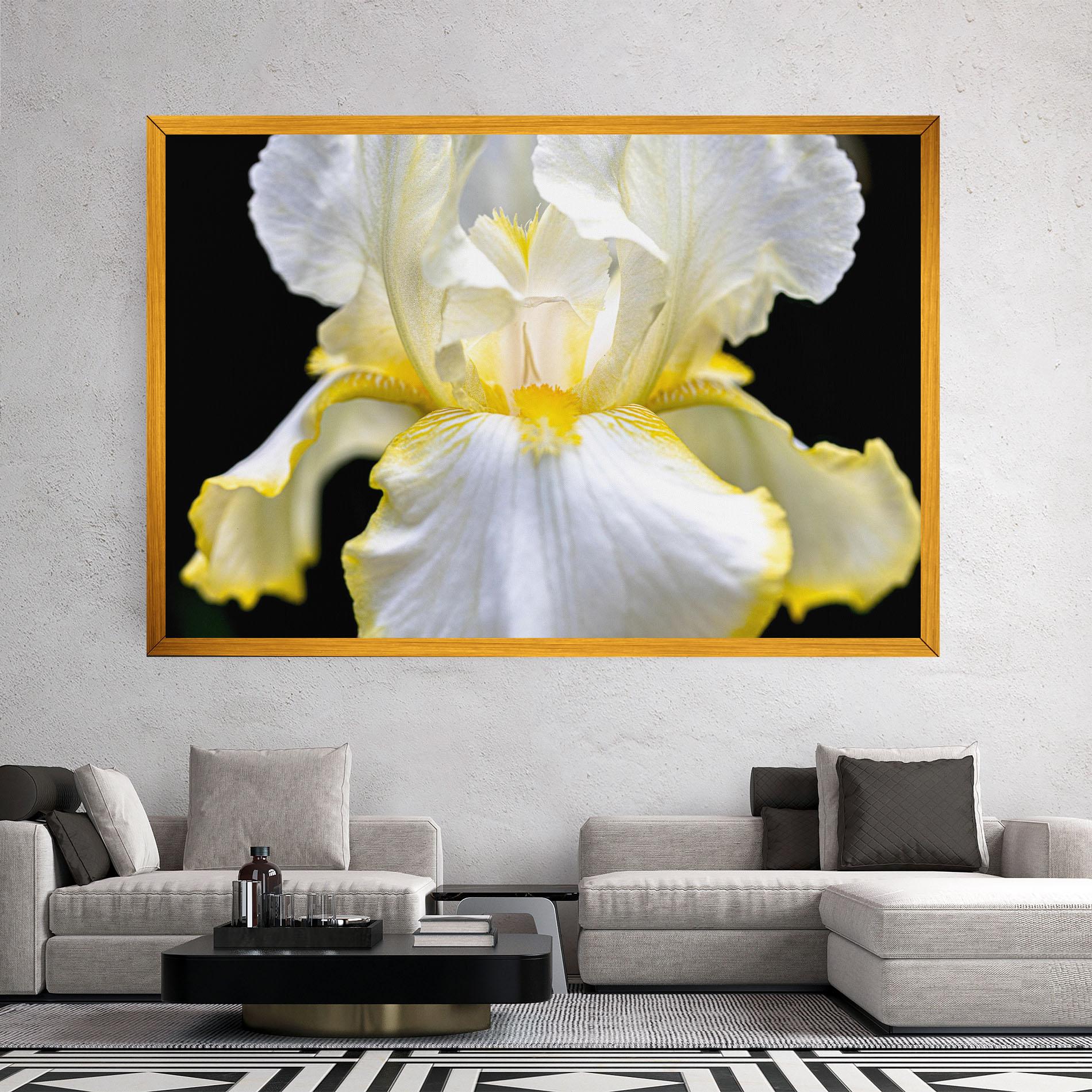 Vászonkép White Yellow Iris mockup 2