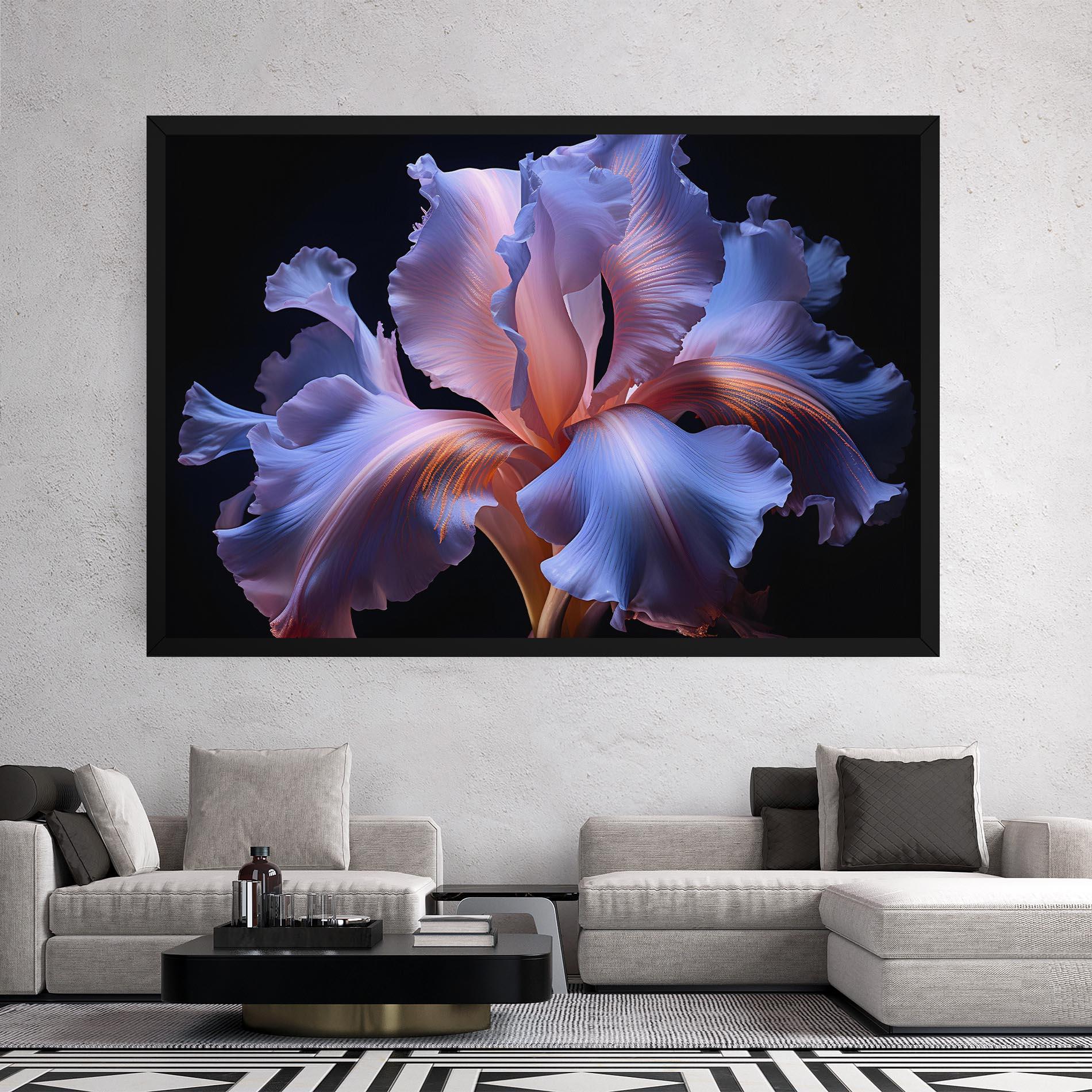Vászonkép Elegant Iris On Black mockup 2