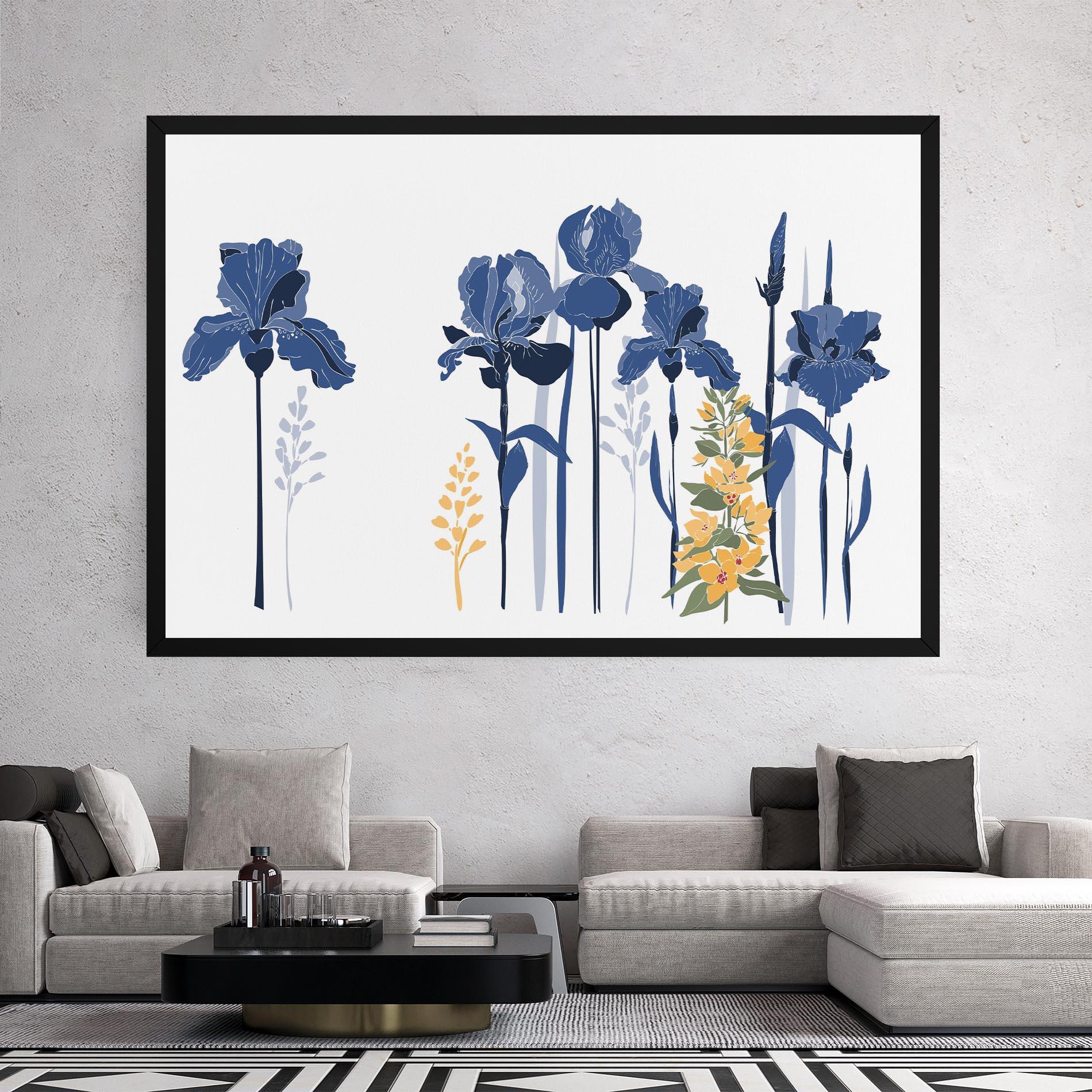 Vászonkép Iris Blue Art mockup 2