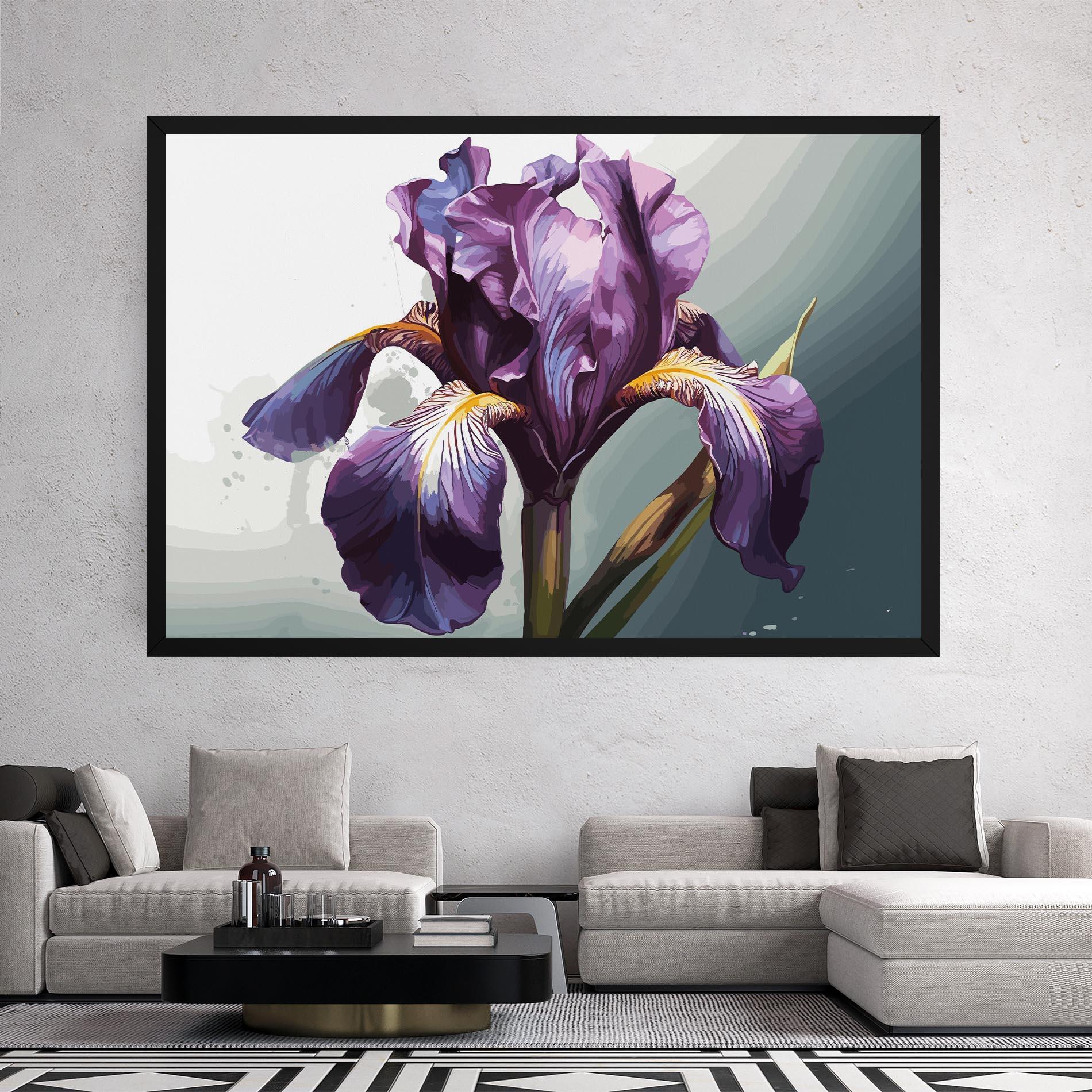 Vászonkép Purple Blue Iris mockup 2