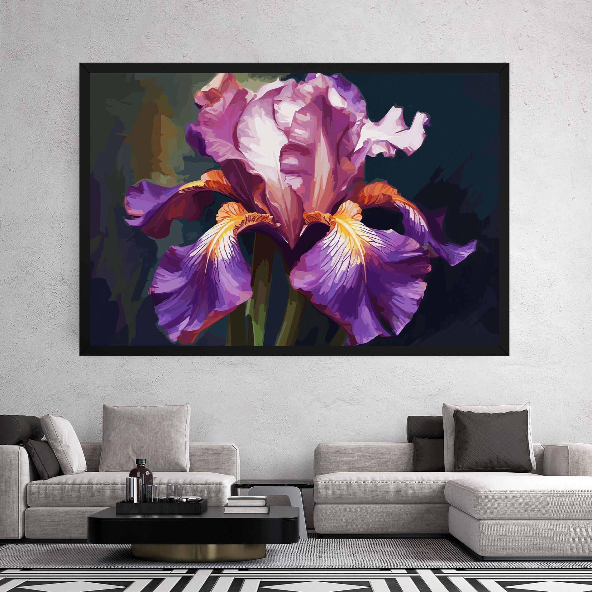Vászonkép Purple Orange Iris Art mockup 2