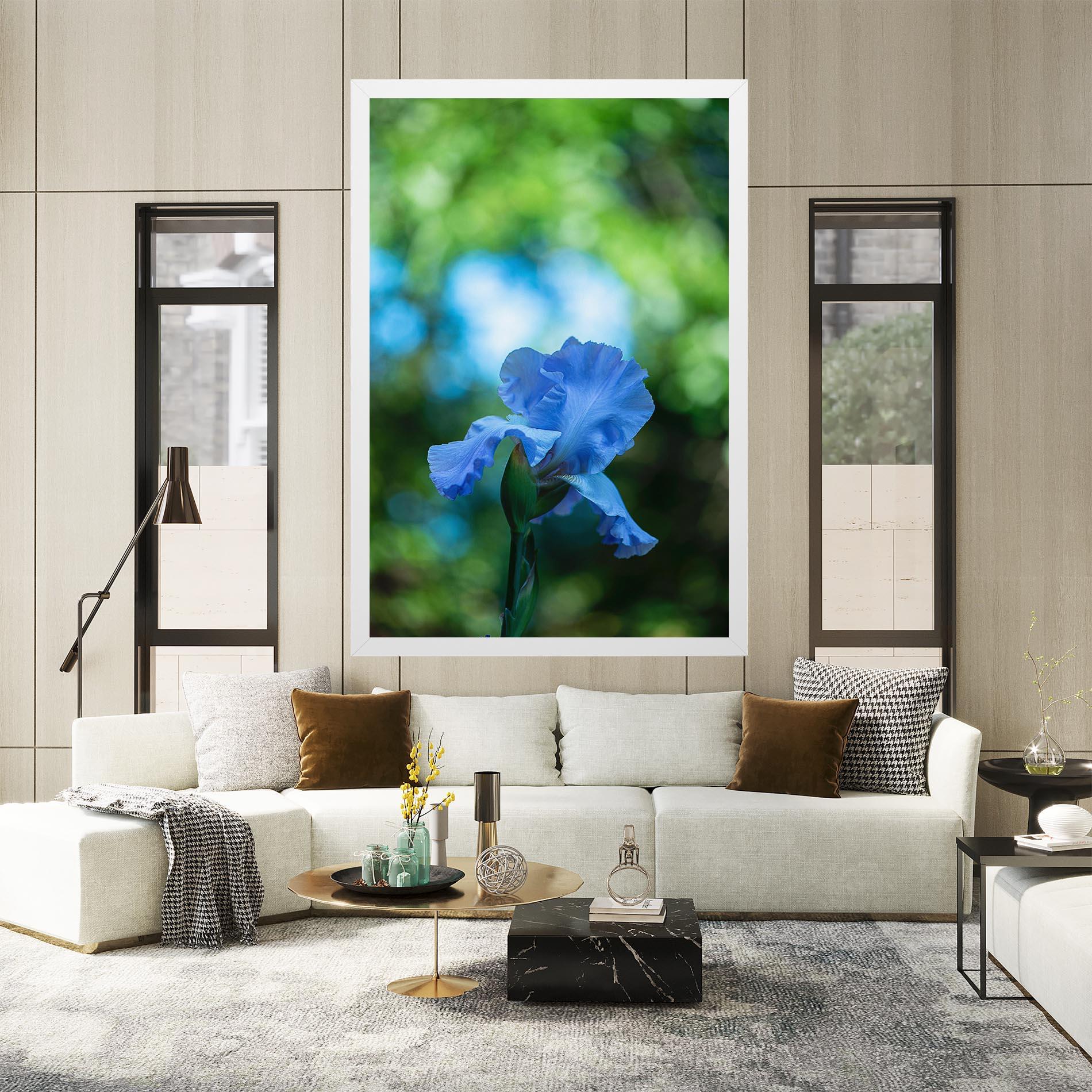 Vászonkép Blue Iris In The Garden mockup 2