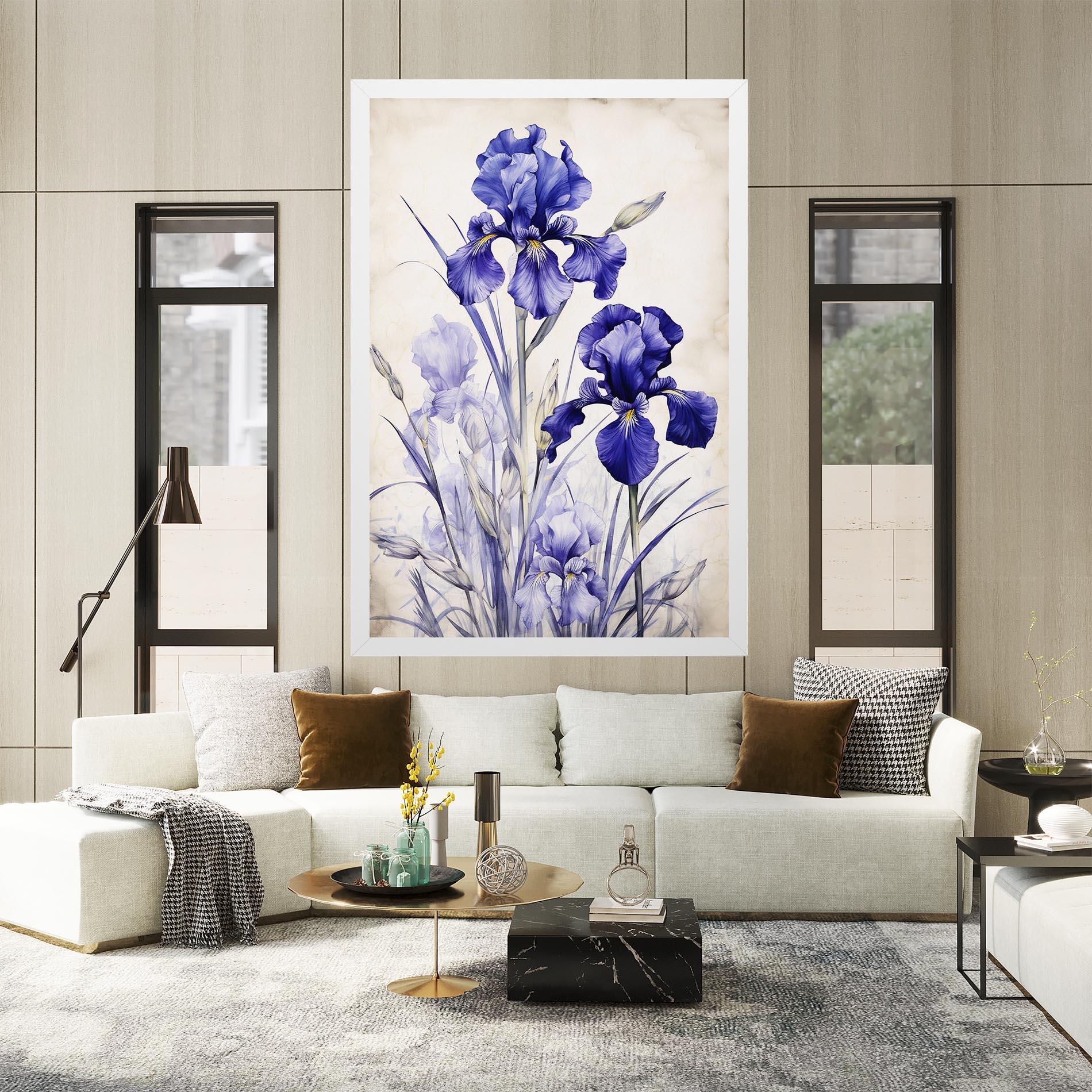 Vászonkép Irises Painting mockup 2