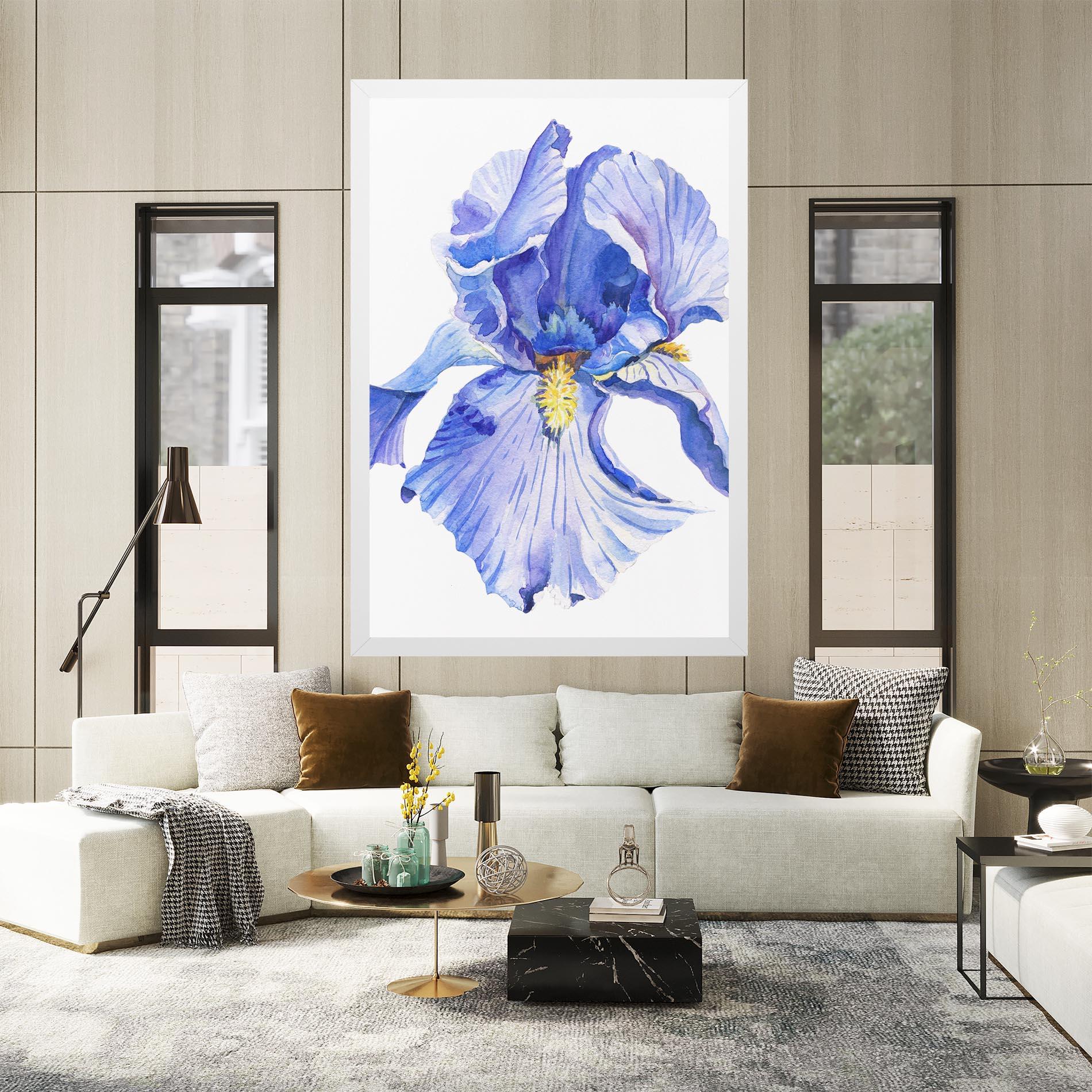 Vászonkép Purple Iris On White mockup 2