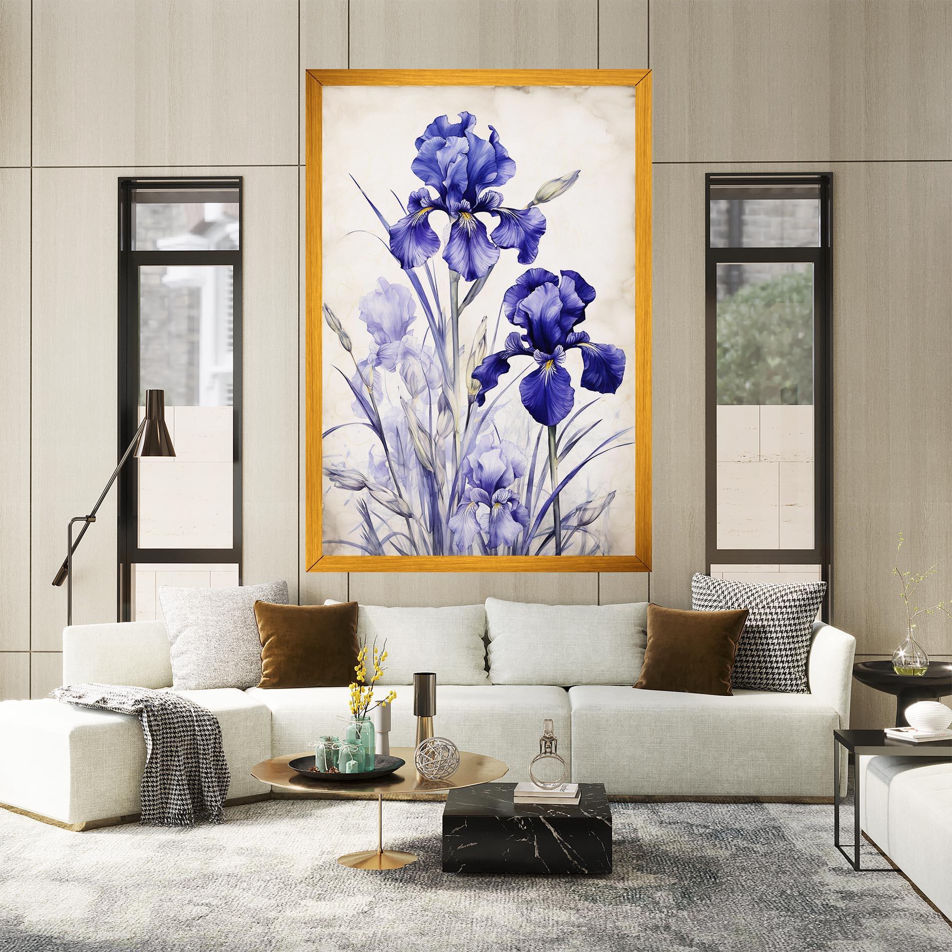 Vászonkép Irises Painting mockup 2