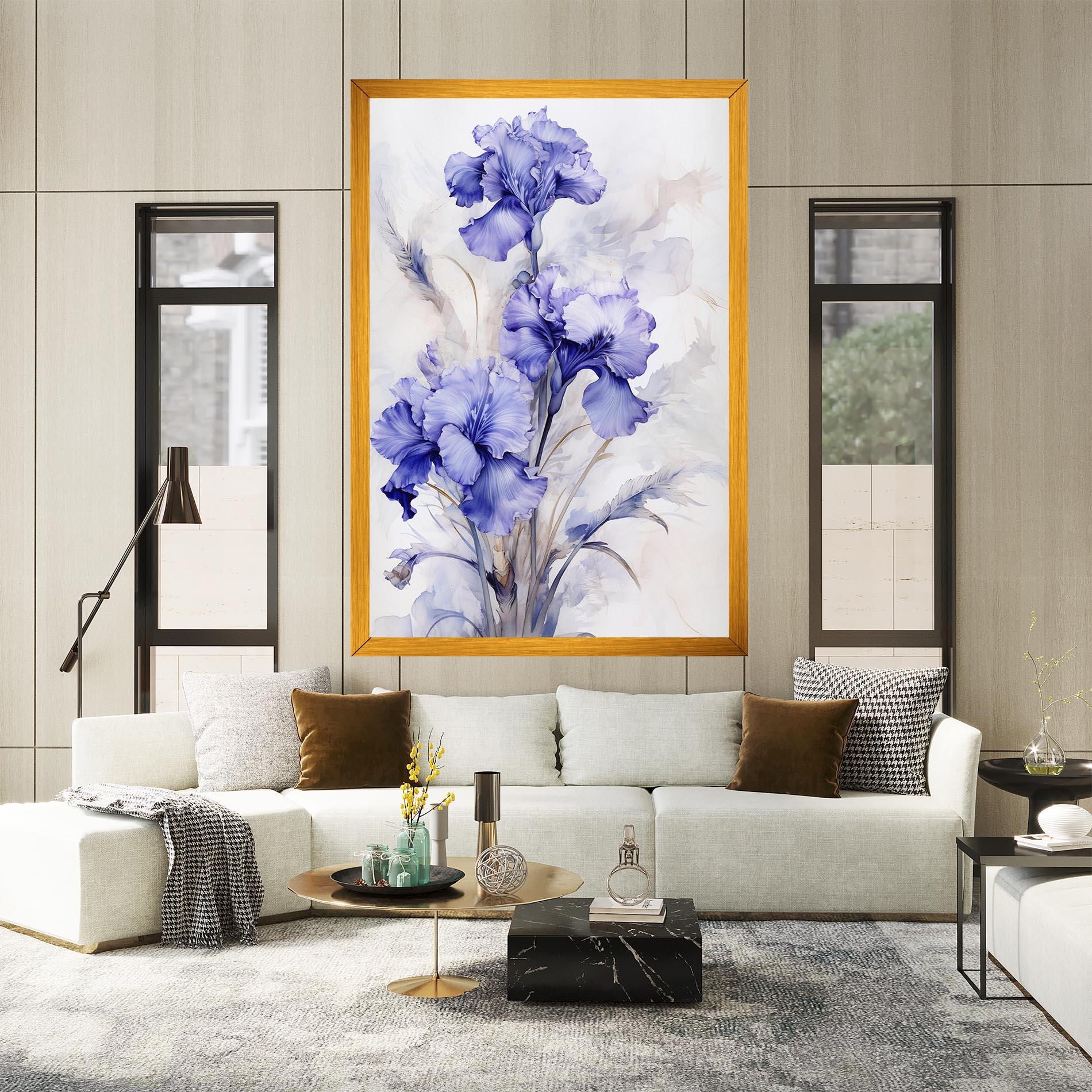 Vászonkép Purple Iris Painting mockup 2
