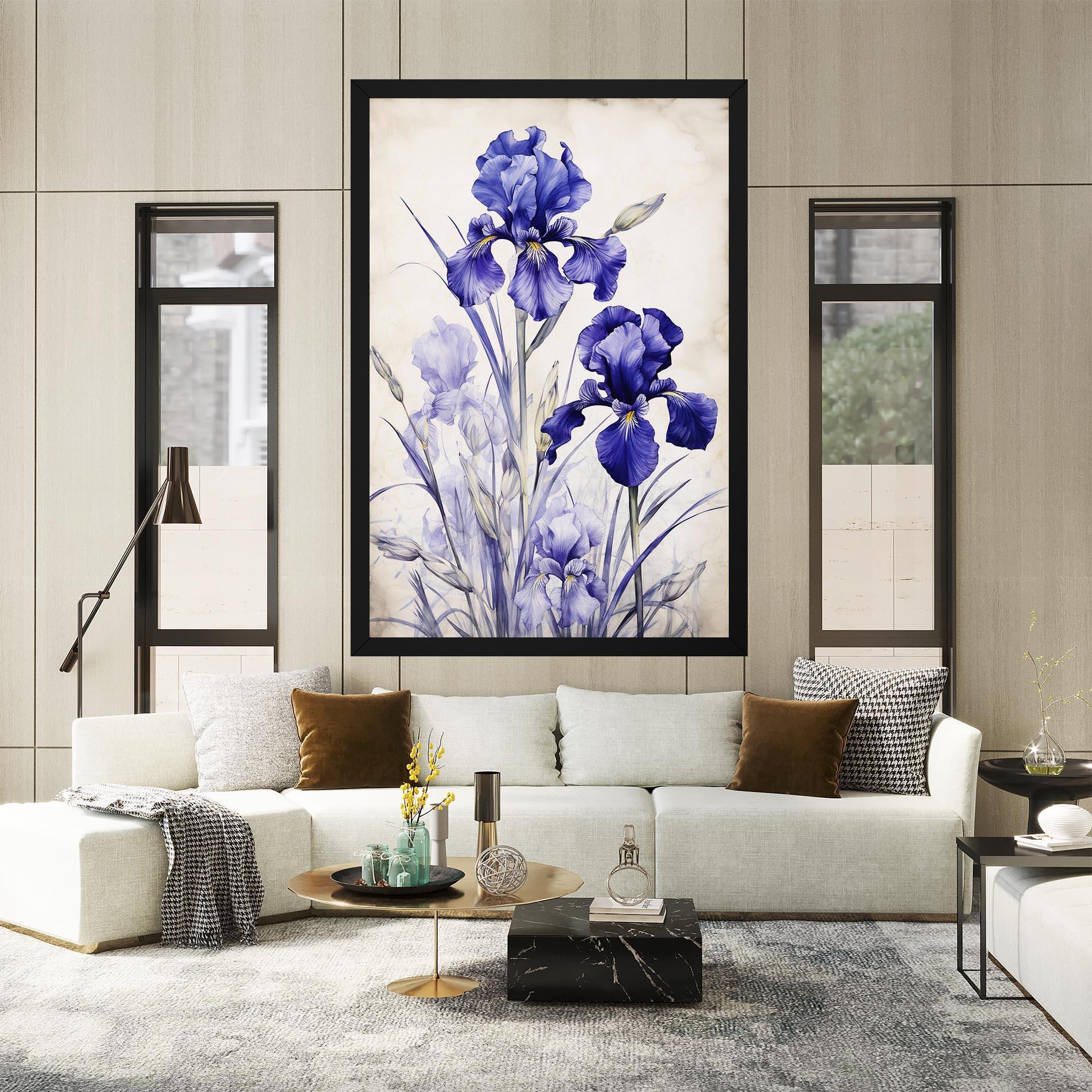 Vászonkép Irises Painting mockup 2