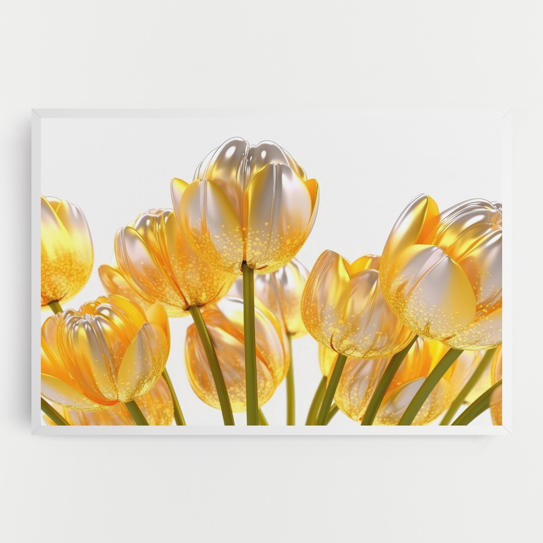 Vászonkép Gold White Tulips mockup 0