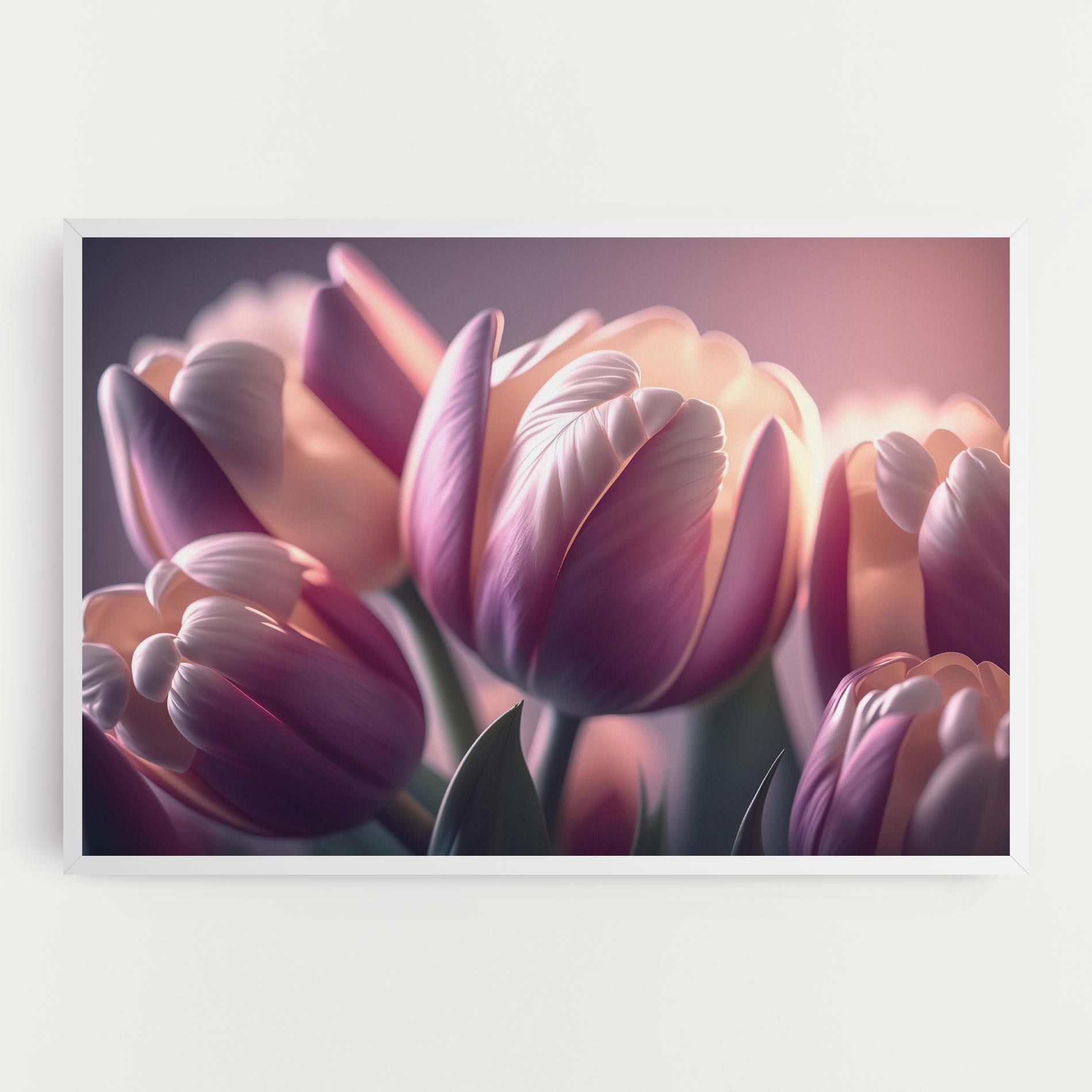 Vászonkép Pastel Pink Tulips mockup 0