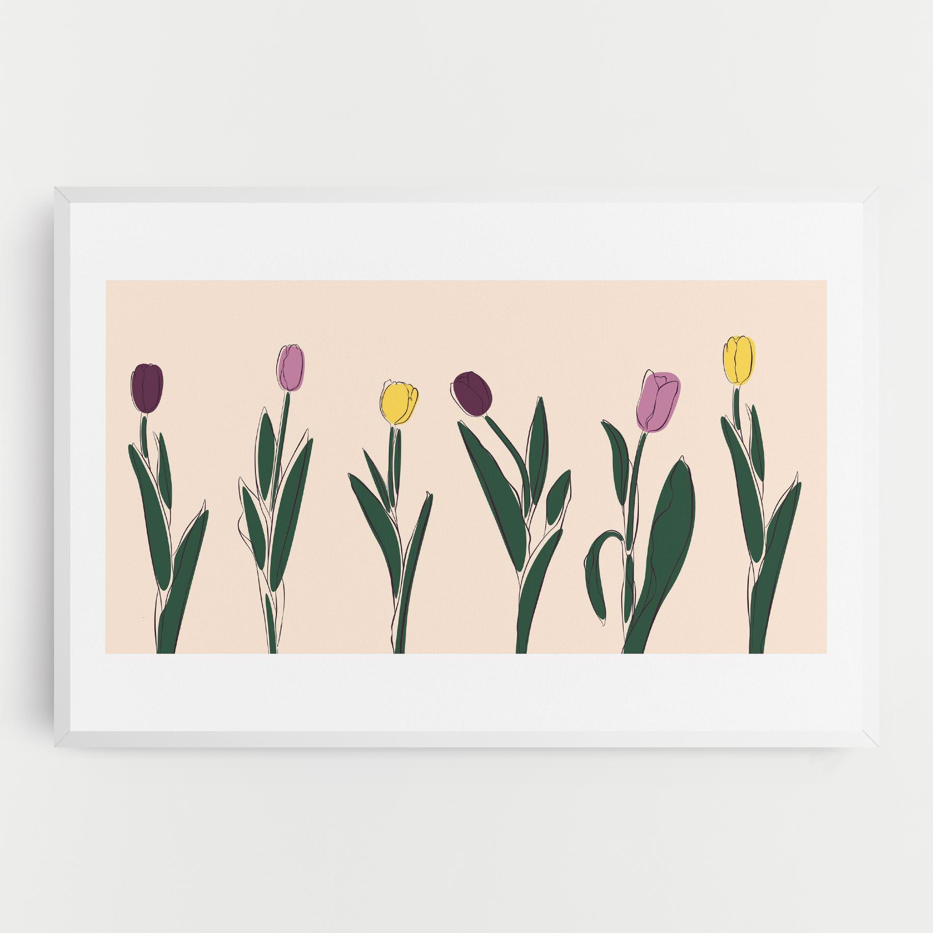 Vászonkép Tulips Set mockup 0