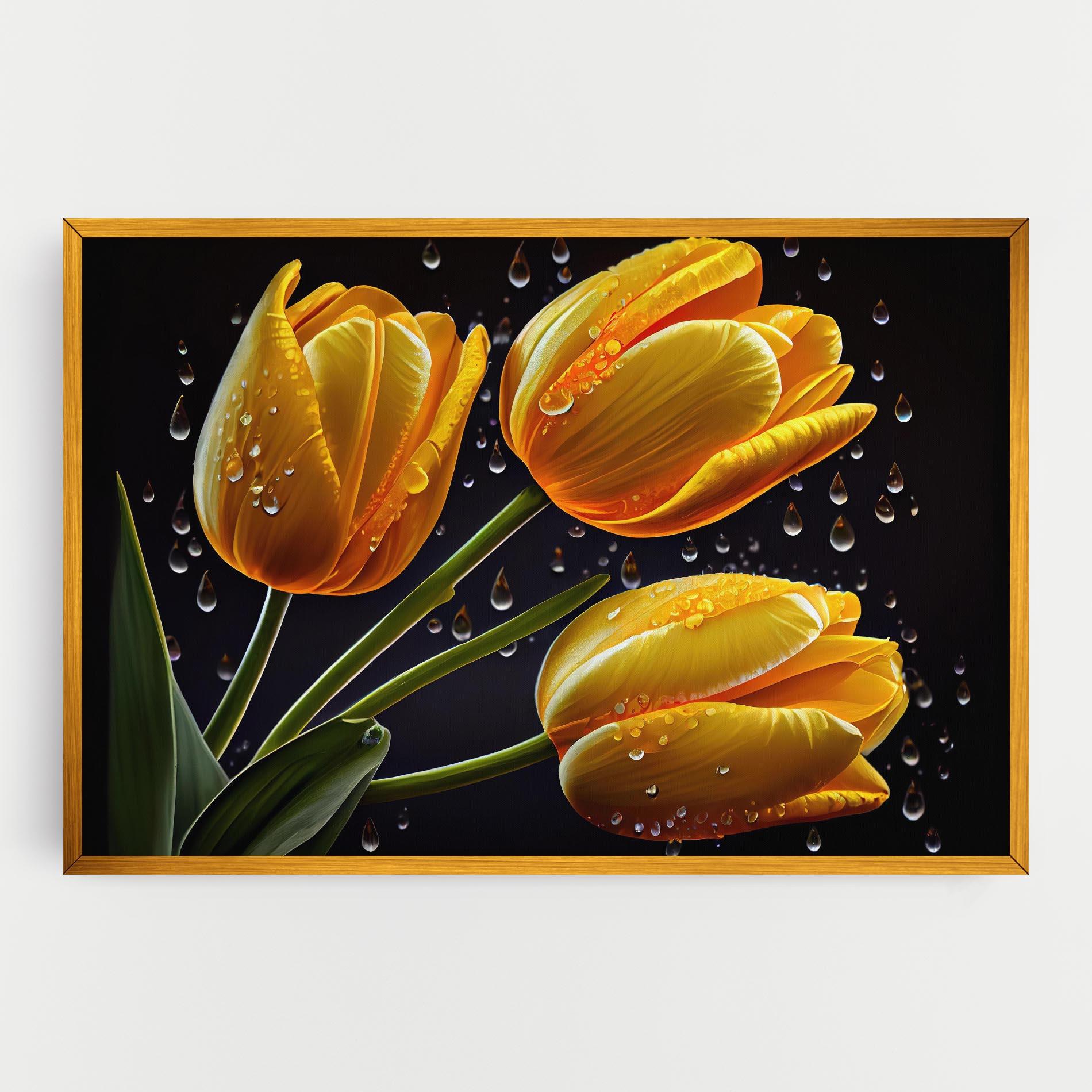 Vászonkép 3 Yellow Tulips mockup 0
