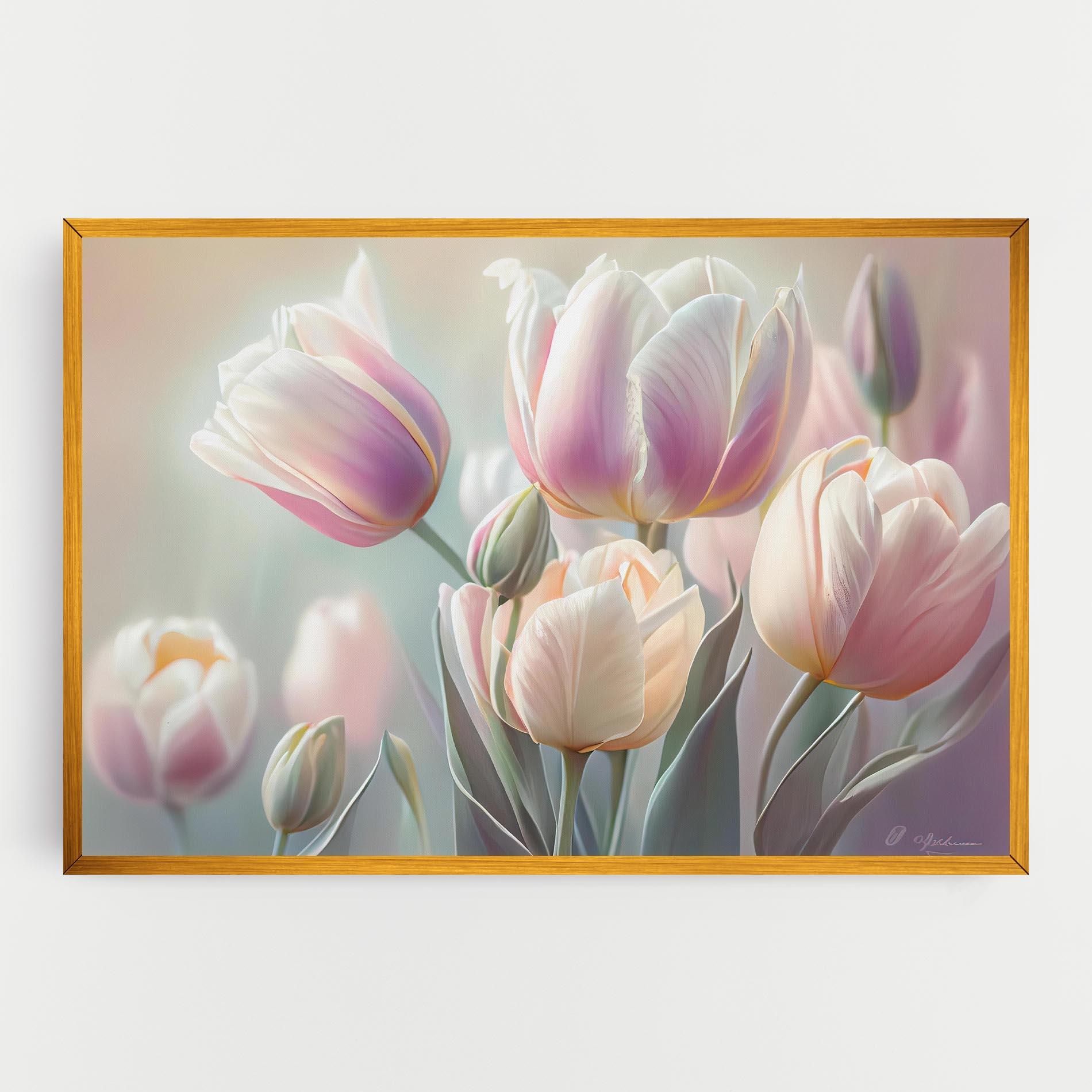 Vászonkép Dreamy White Tulips mockup 0