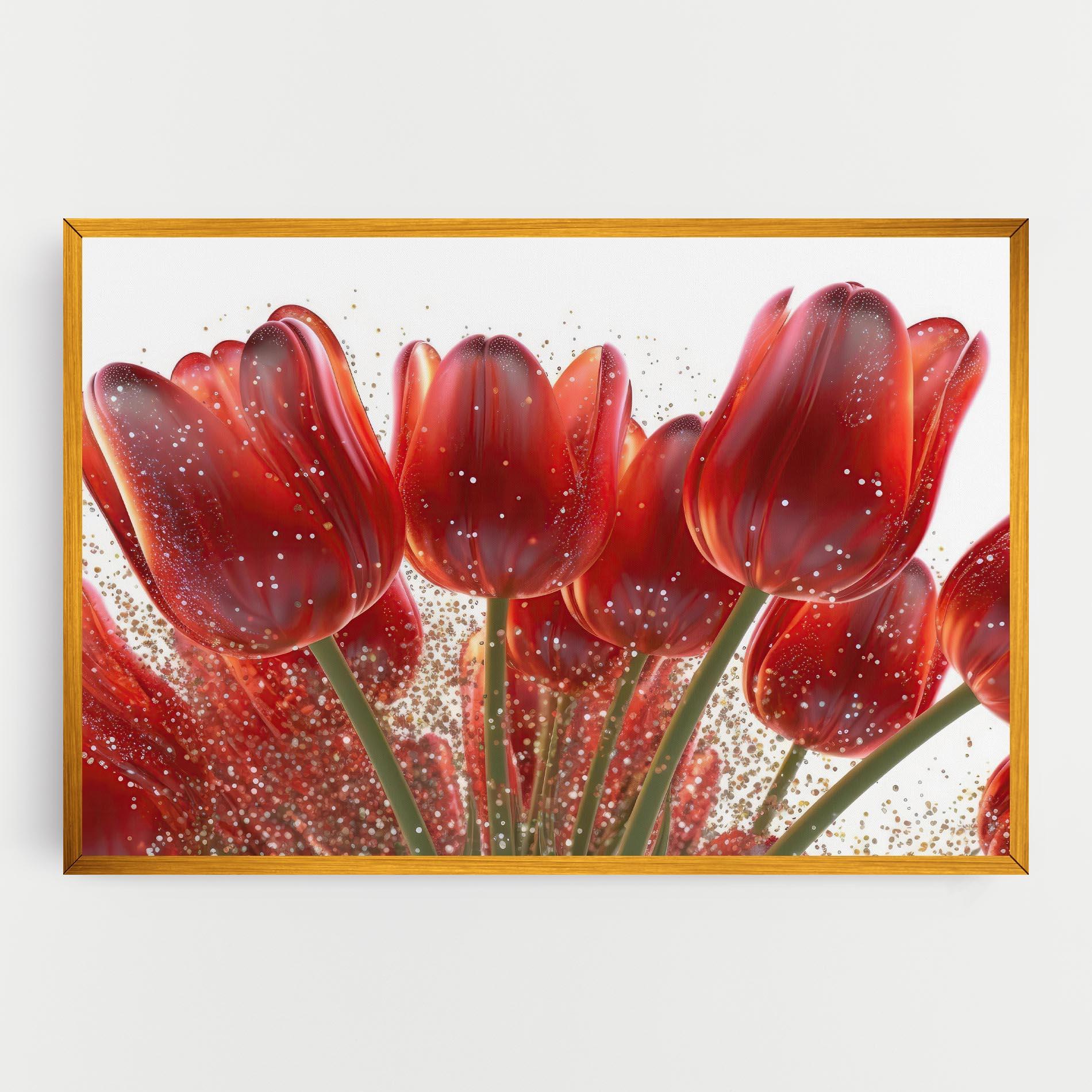 Vászonkép Glitter Red Tulips mockup 0