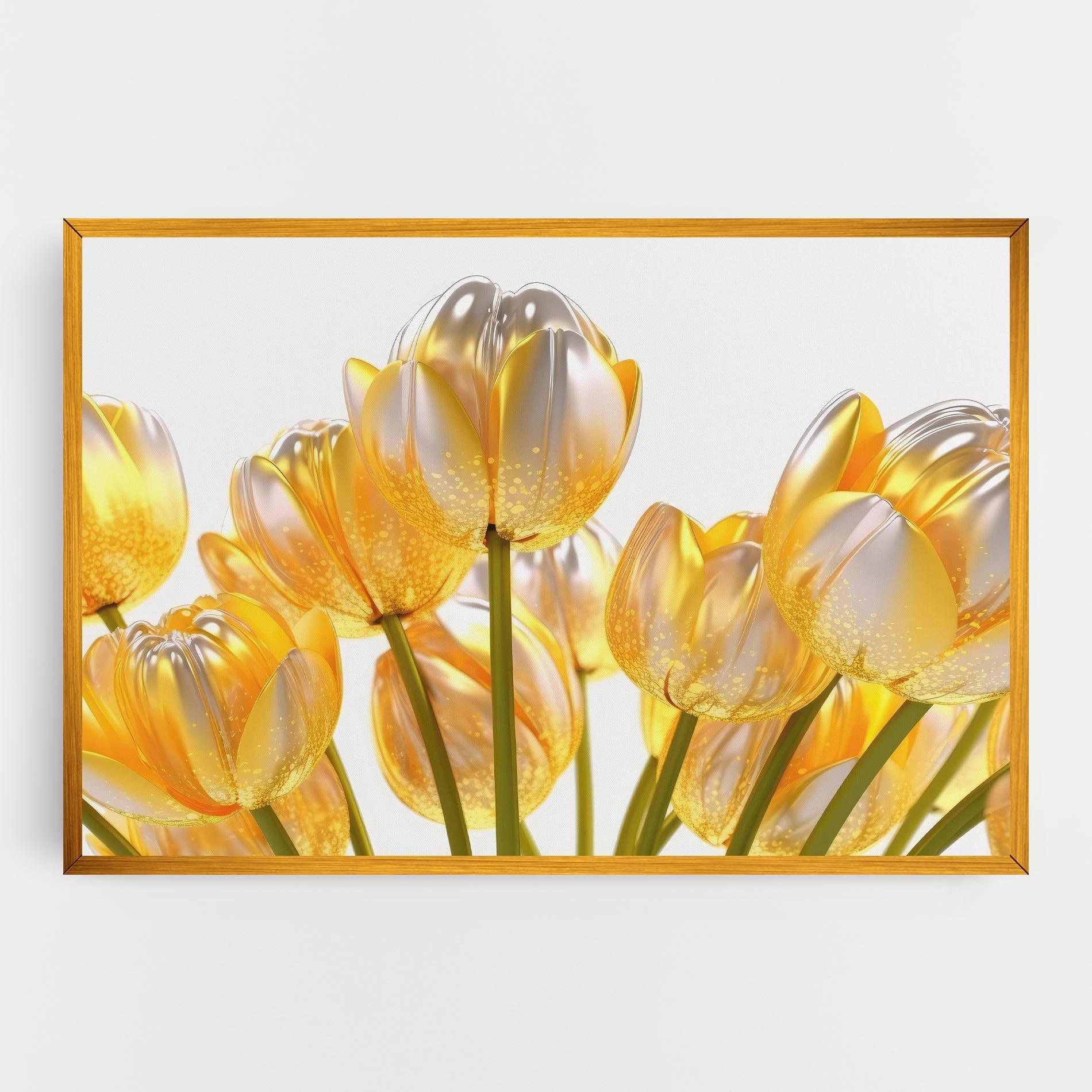 Vászonkép Gold White Tulips mockup 0