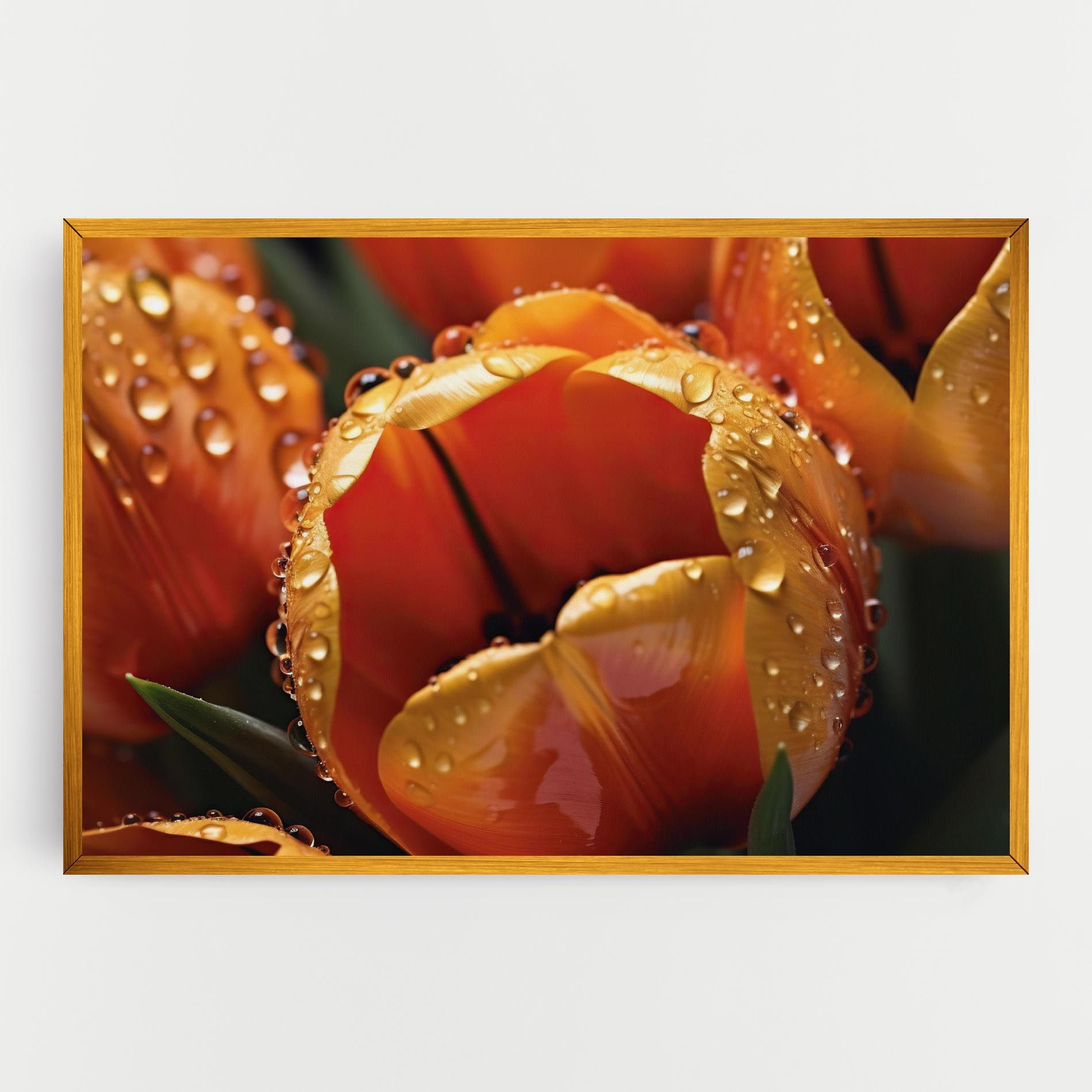 Orange Tulip Water Drops mockup 0