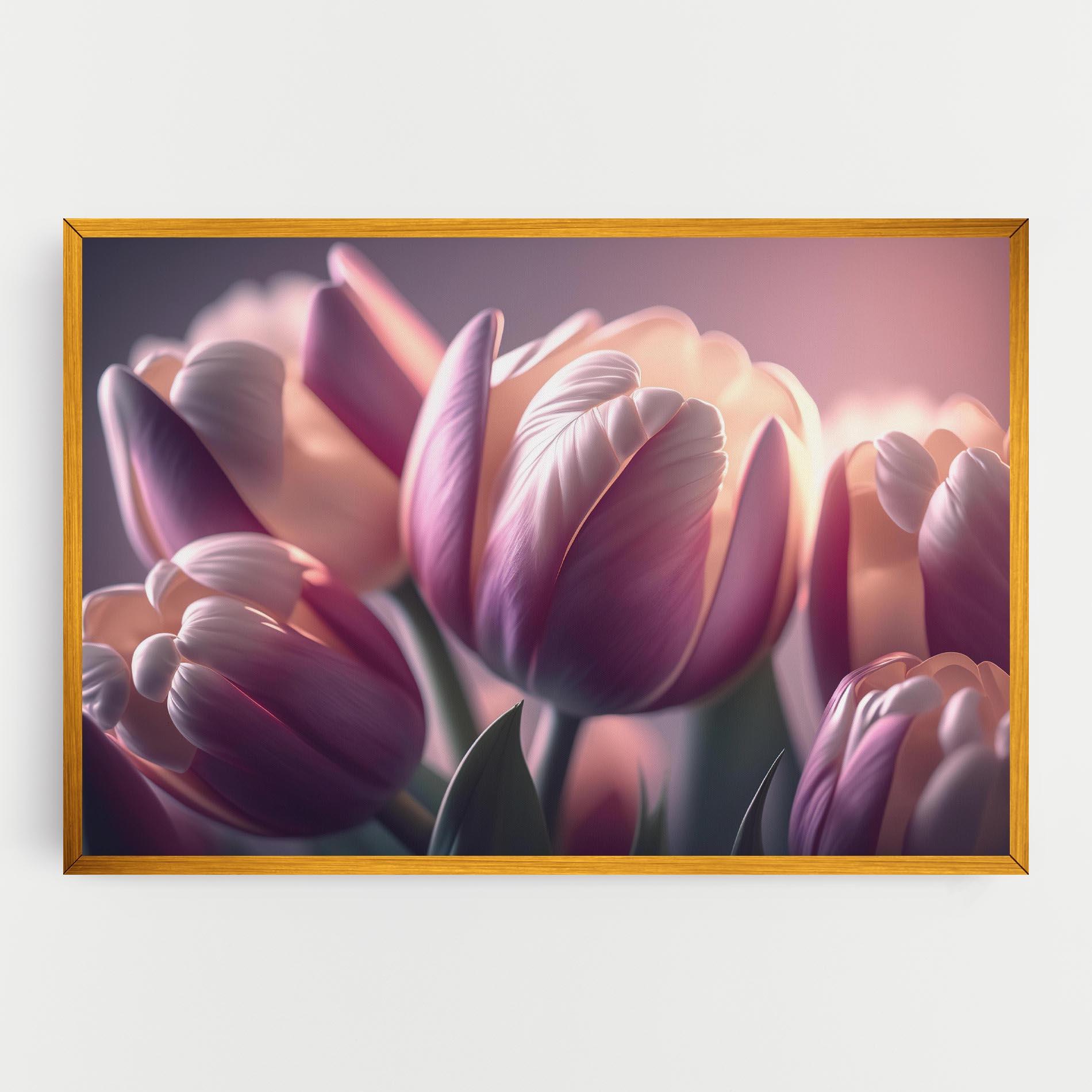 Vászonkép Pastel Pink Tulips mockup 0