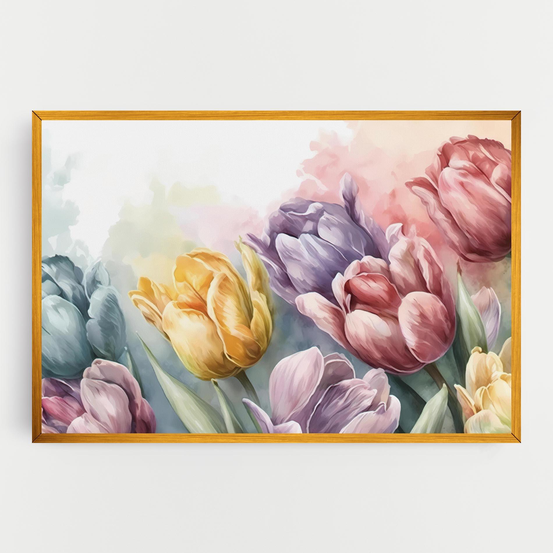Vászonkép Pastel Tulips mockup 0
