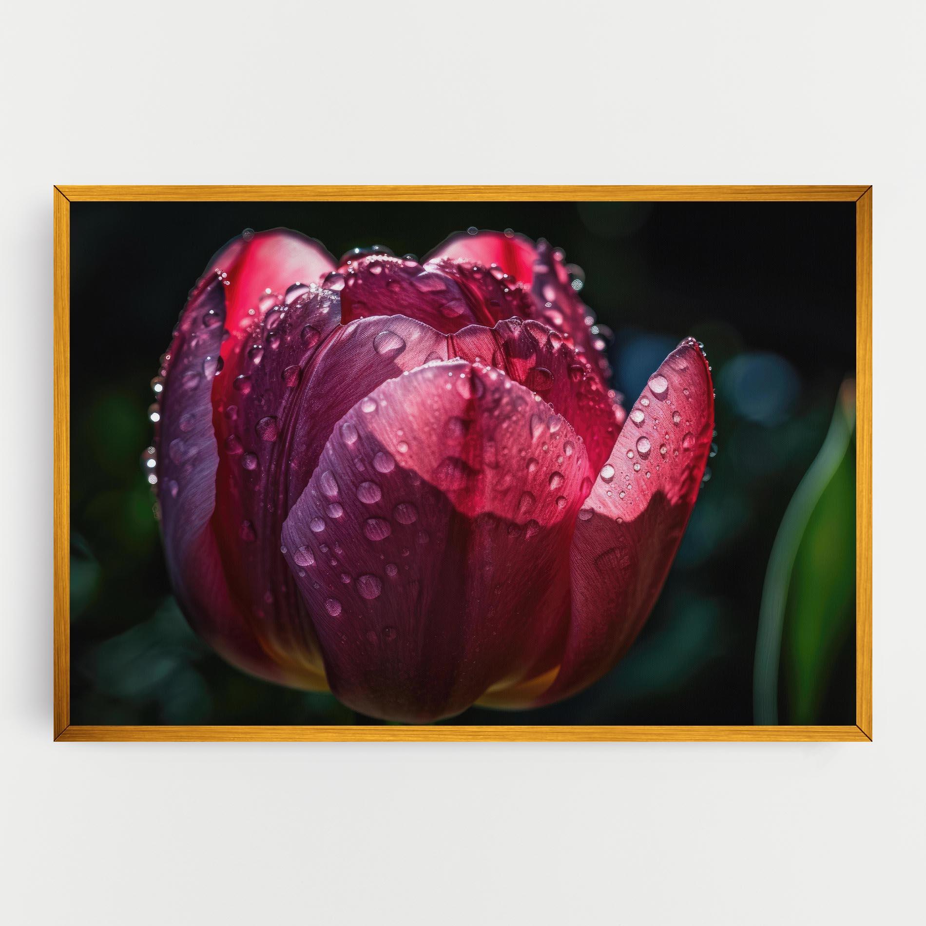 Vászonkép Pink Tulip After Rain mockup 0
