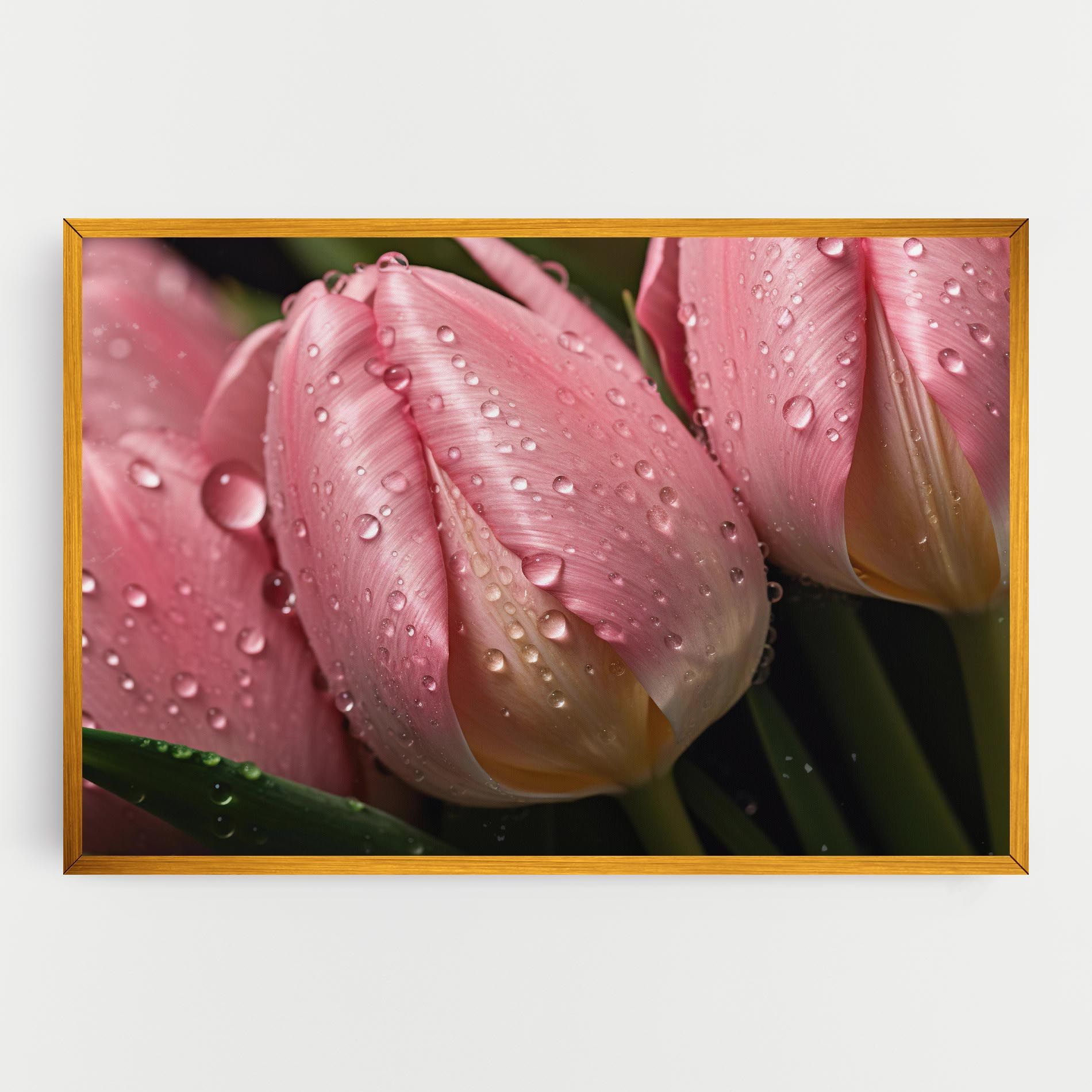Pink Tulip With Drops mockup 0