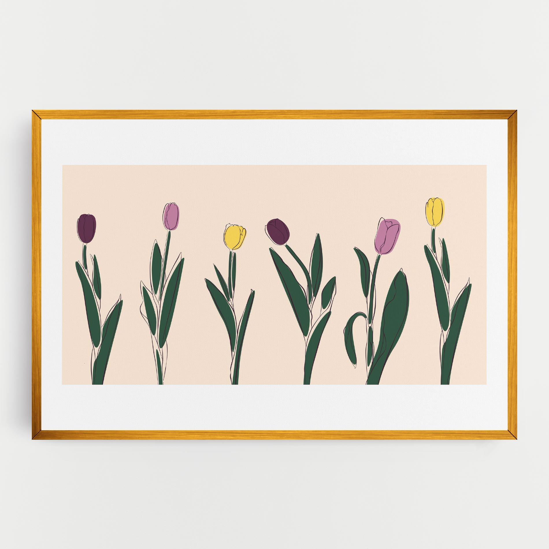 Vászonkép Tulips Set mockup 0