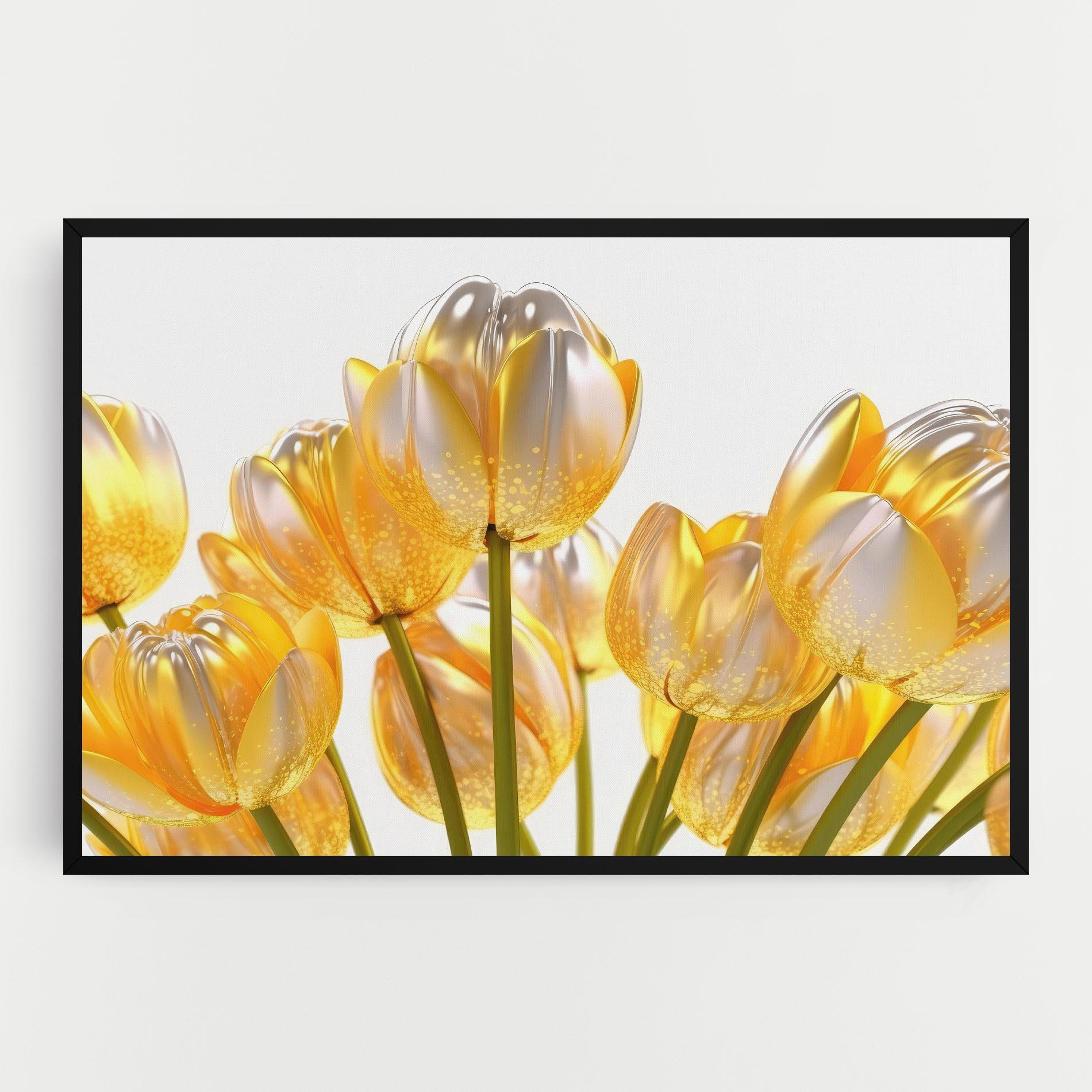 Vászonkép Gold White Tulips mockup 0