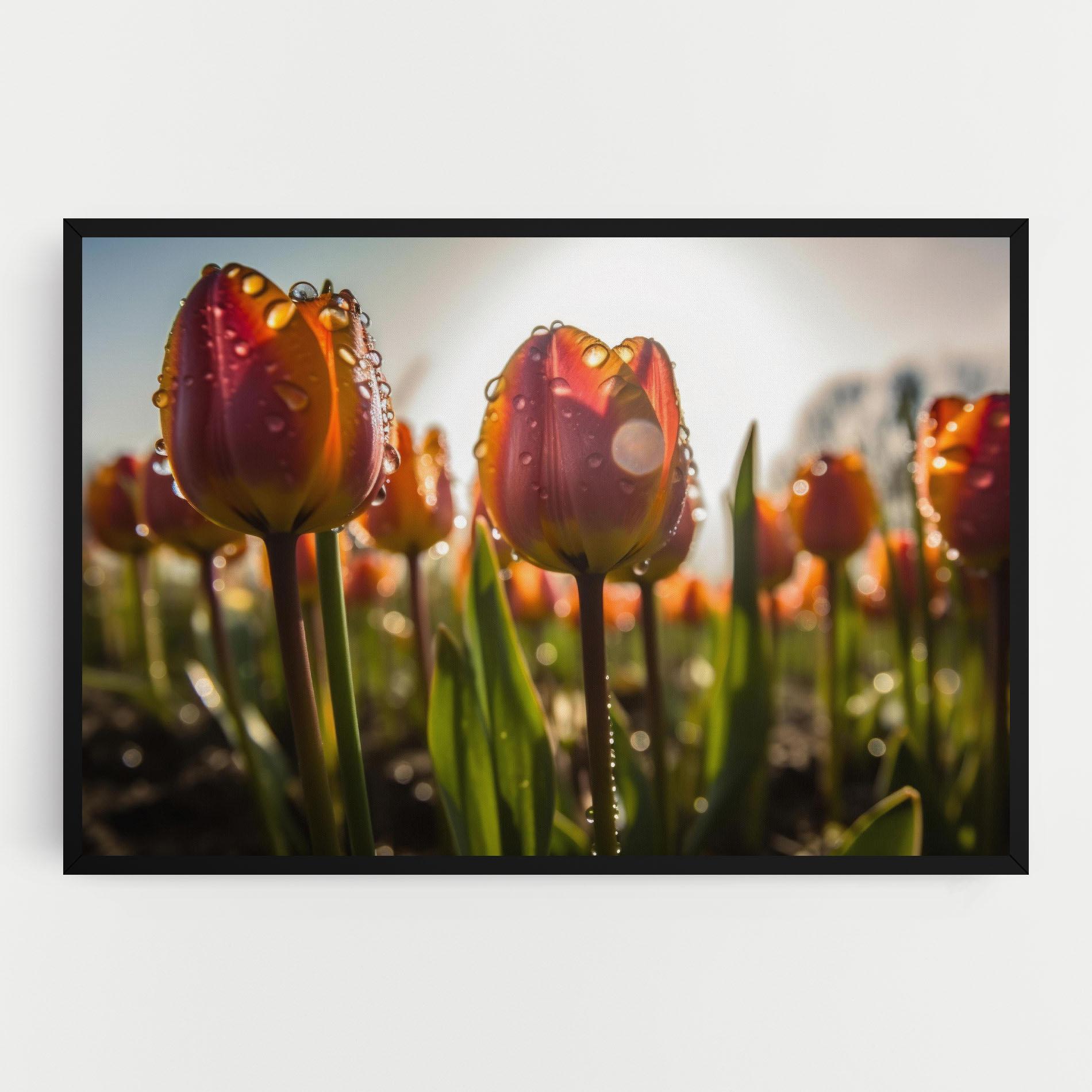 Vászonkép Orange Tulips After Rain mockup 0