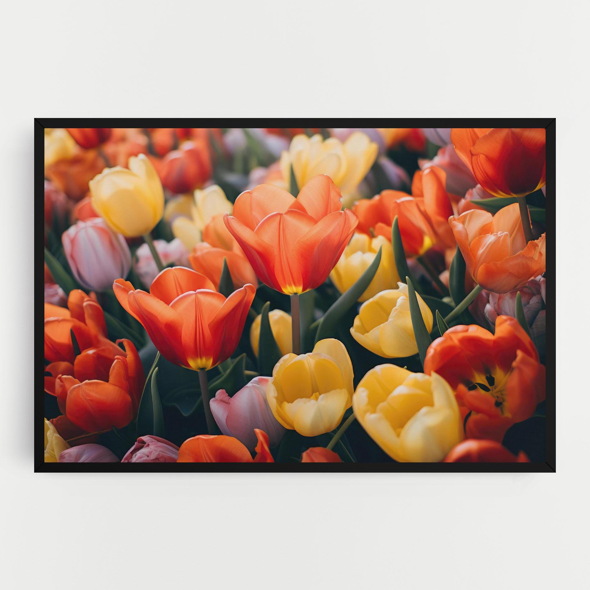 Vászonkép Orange Yellow Tulips mockup 0