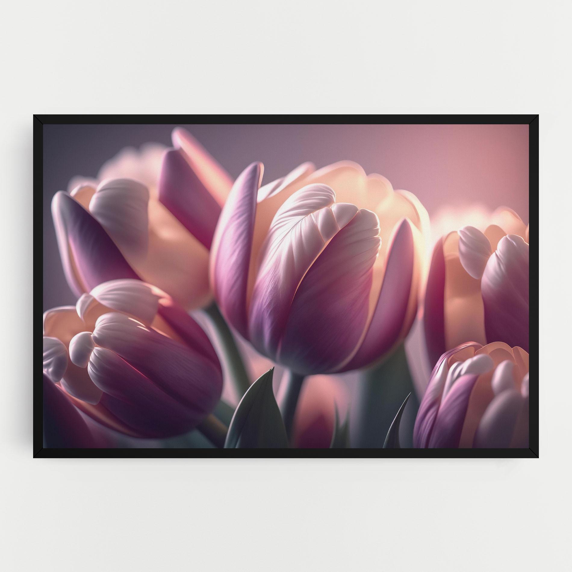 Vászonkép Pastel Pink Tulips mockup 0